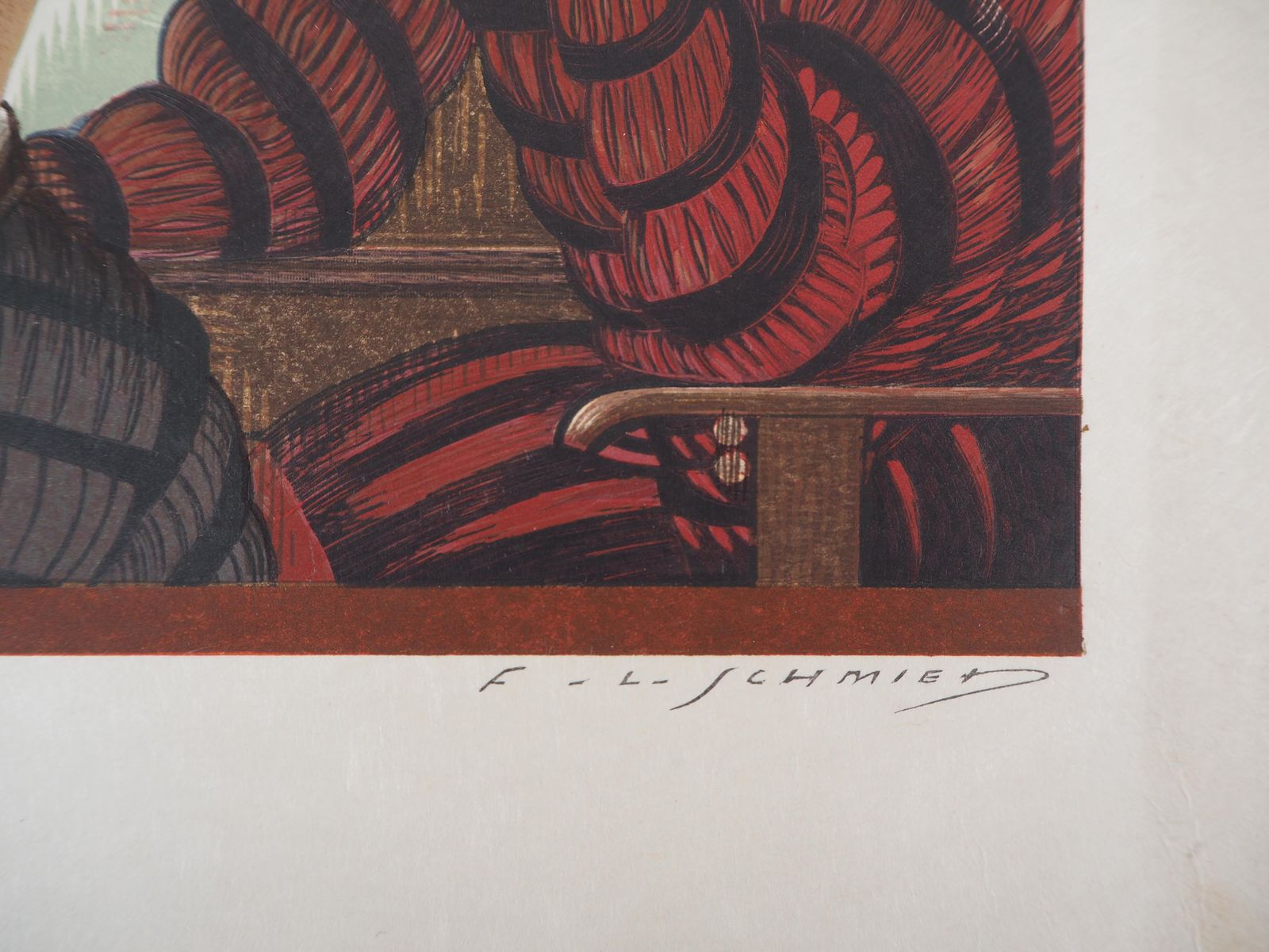 François Louis Schmiedconversation   Original Woodcut Print1938 photo buy