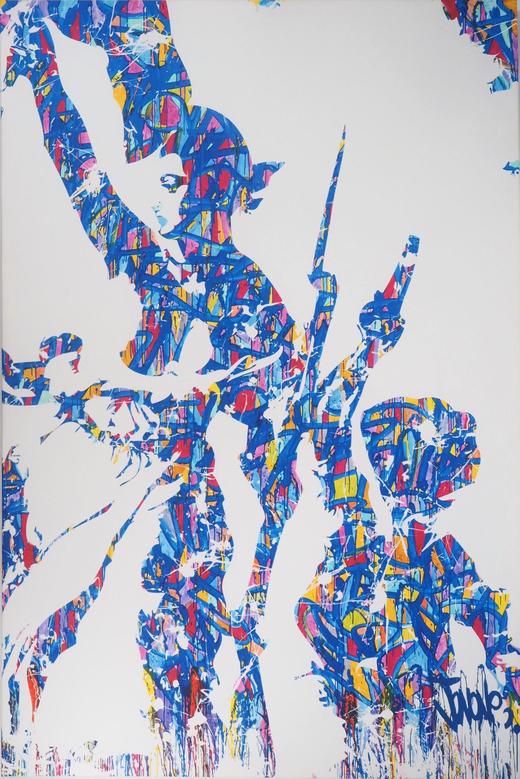 Jononestreet Art : Liberty (After Delacroix)   Original Screen Print On Canvas   Small2015
