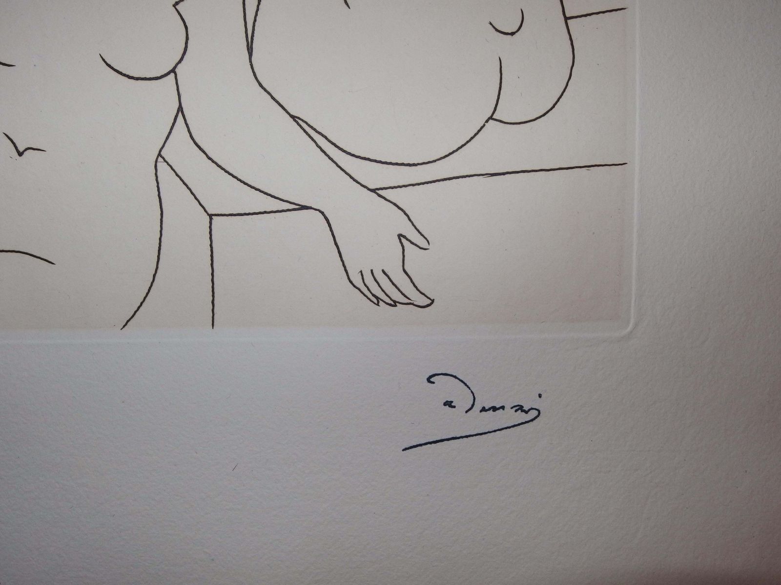 André Derainin The Women Cloakroom   Original Etching   19511951 photo furniture