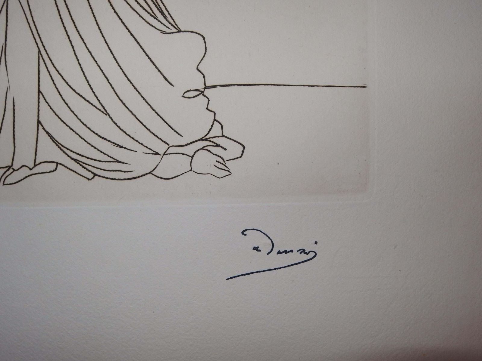André Derainbeautiful Elegant Woman   Original Etching   19511951 photo furniture