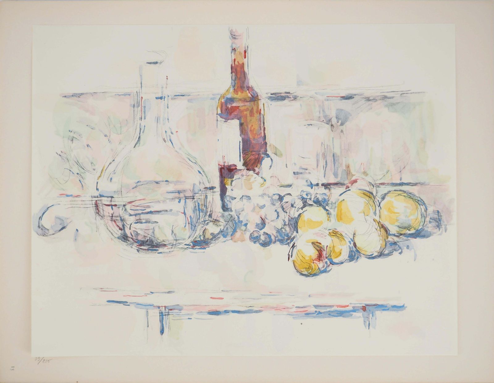 Still Life, Fruits And Wine   Lithograph, 19711971