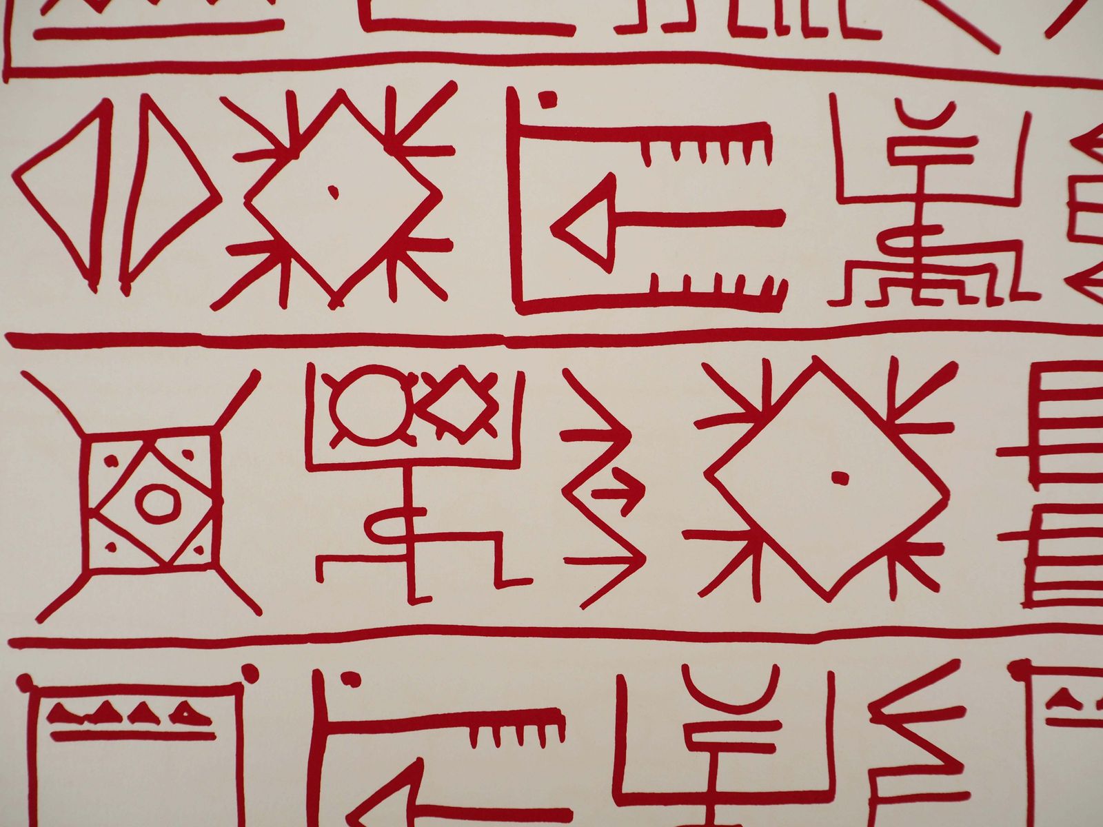 Yona Friedmanarchitect : Pictograms Of Genesis (Red)   Original Screenprint, Handsigned1975 photo vinterior