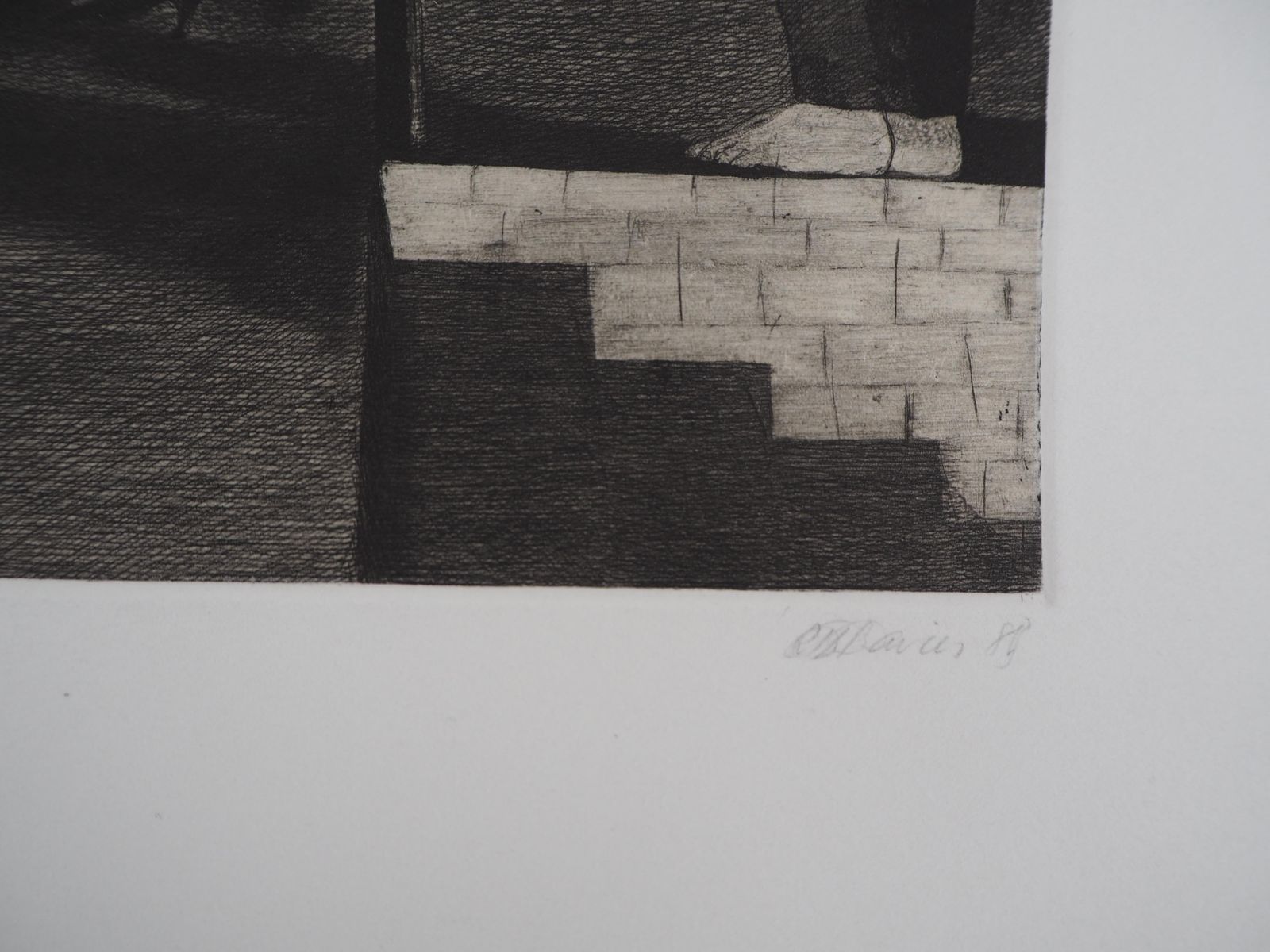 Richard Daviesat The Railway Station   Original Handsigned Etching   Limited 50 Copies1988 photo furniture