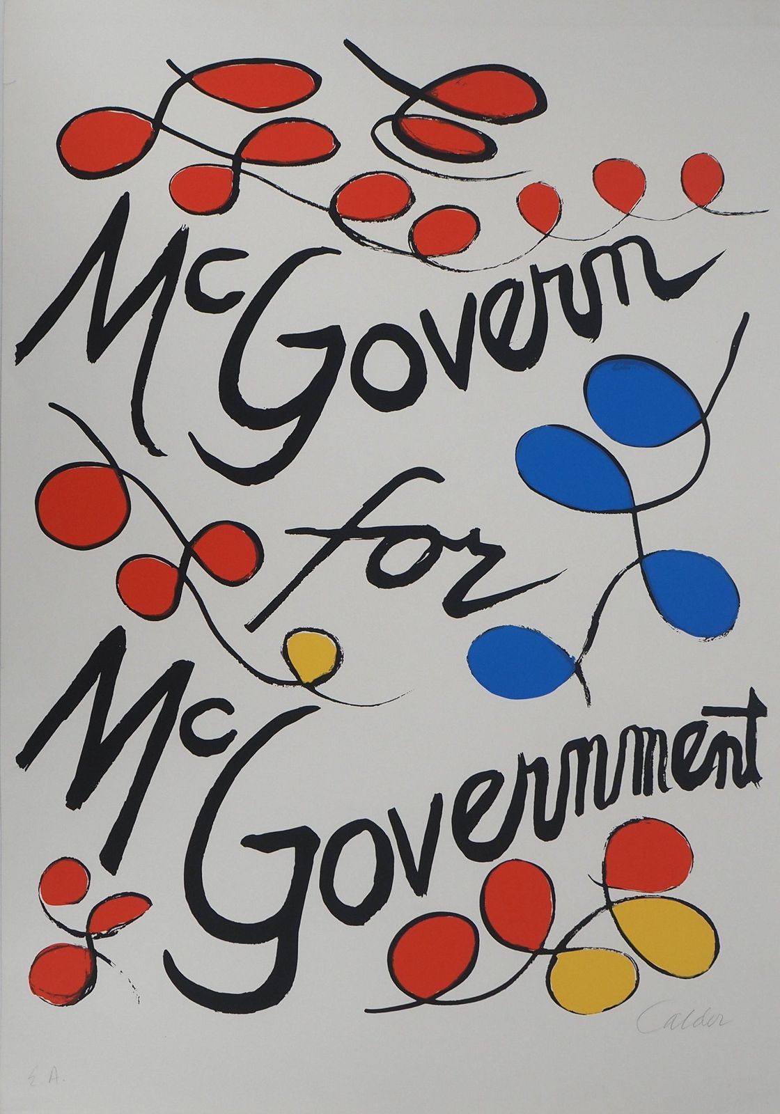 Alexander Calderusa : Mcgovern For Mcgovernment   Original Screen Print Handsigned1972 photo for sale
