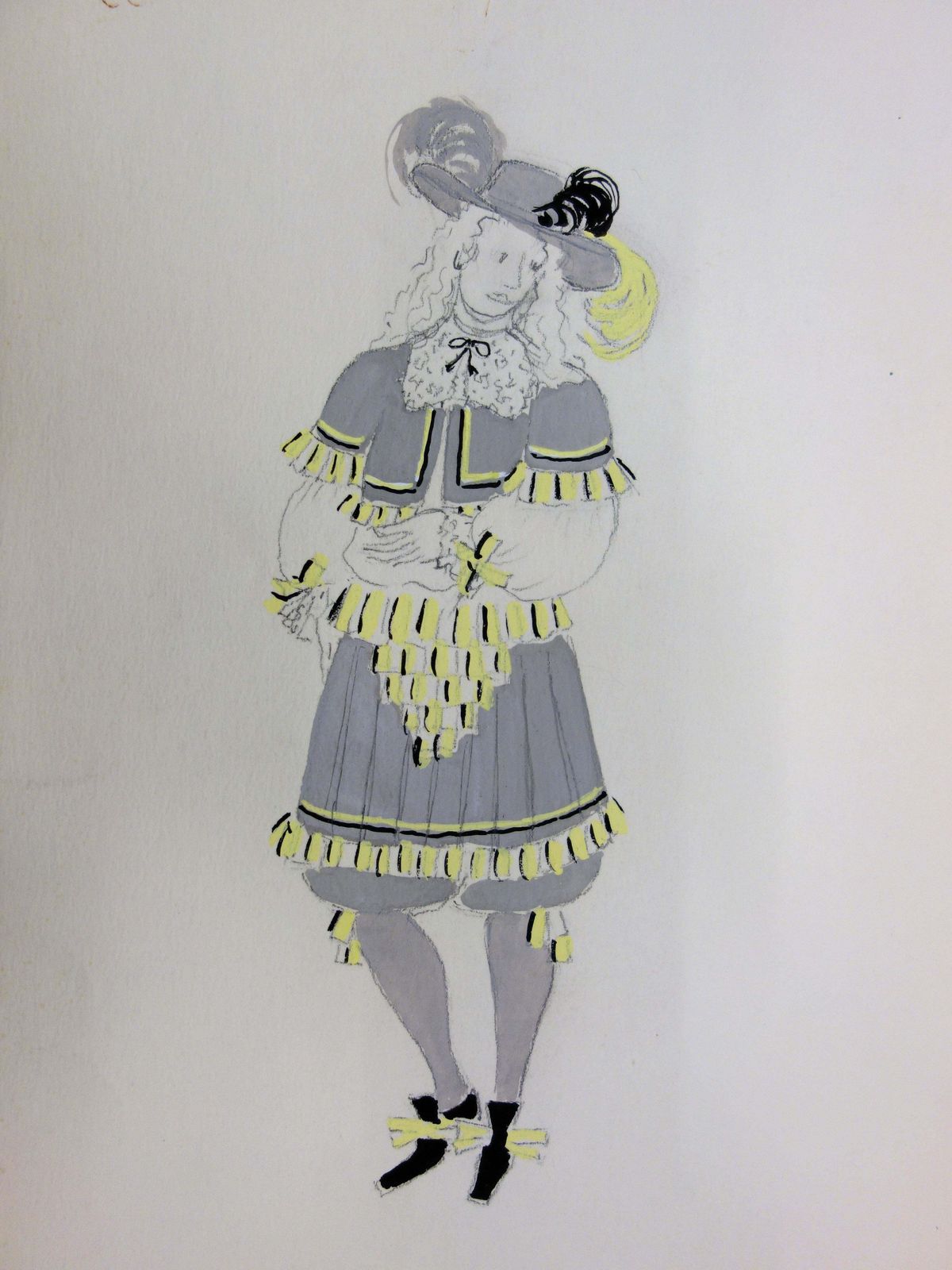 Suzanne Laliquemusketeer Costume   Original  Ink And Watercolor Drawing photo furniture