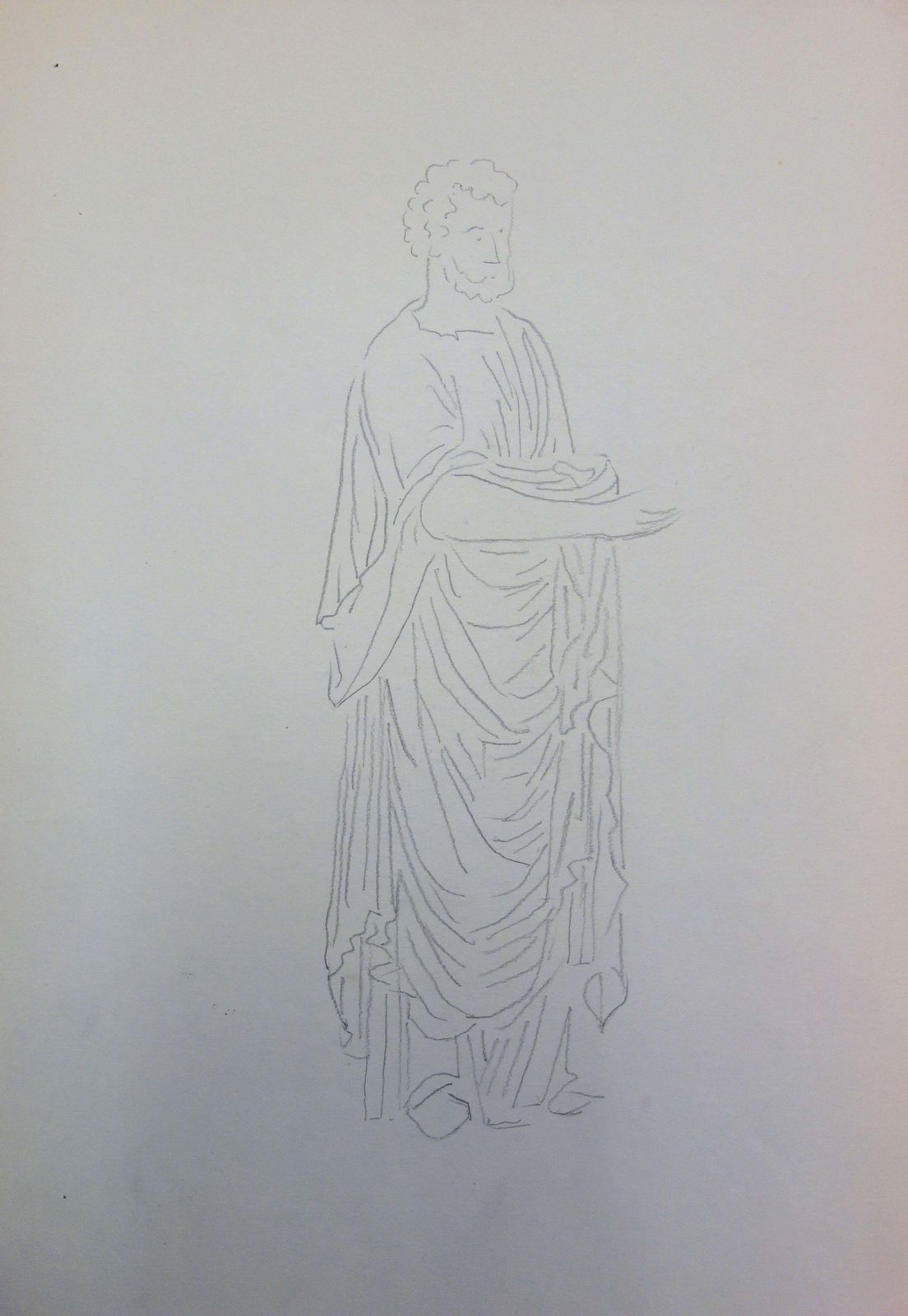 Suzanne Laliqueroman Man : Antique Greek Costume   Original Pencil Drawing
