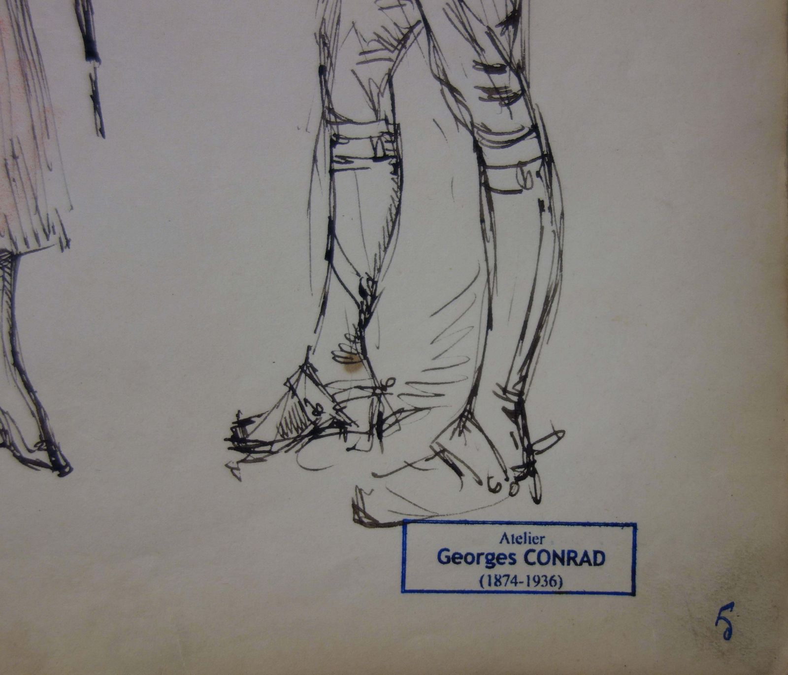Georges Conradfrench Woman With A Officer   Ink Drawing   1916 photo furniture
