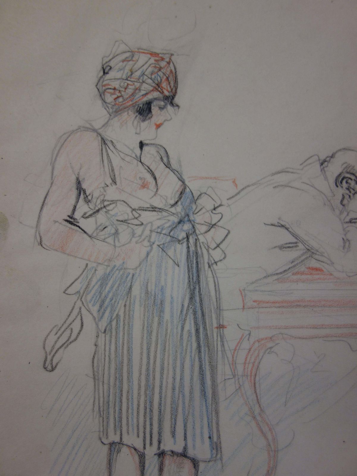 Georges Conradgentle Evening   Pencil Drawing   Circa 1914 photo for sale