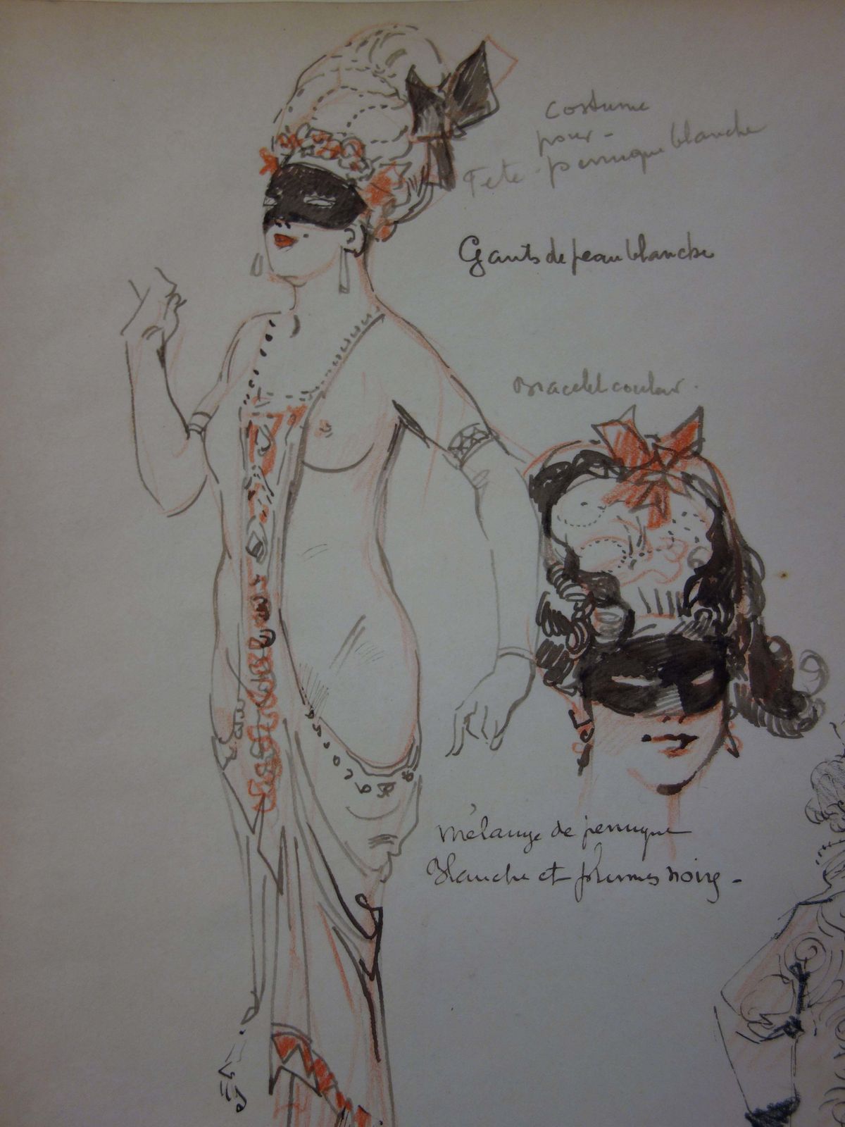 Georges Conradlibertine Carnaval In Venice   Ink Drawing   Circa 1916 photo for sale