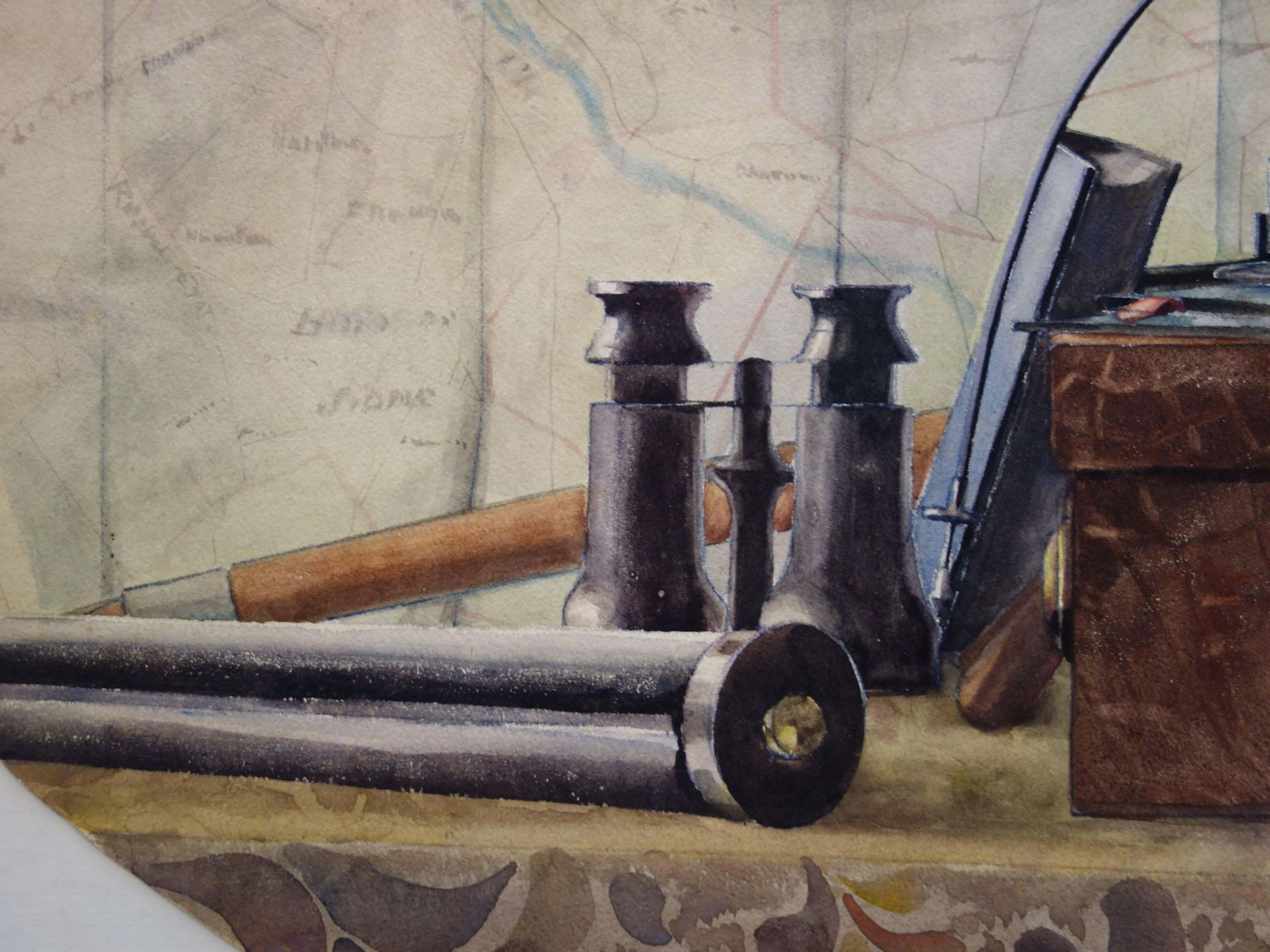 Gaston Coppenstribute To Photography   Original Watercolor photo vinterior