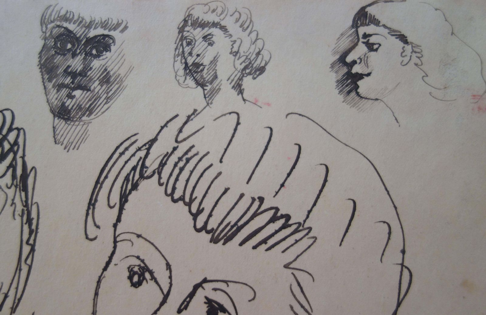 Edouard Goergnude And Portrait Sketches   Original Signed Drawing photo Art