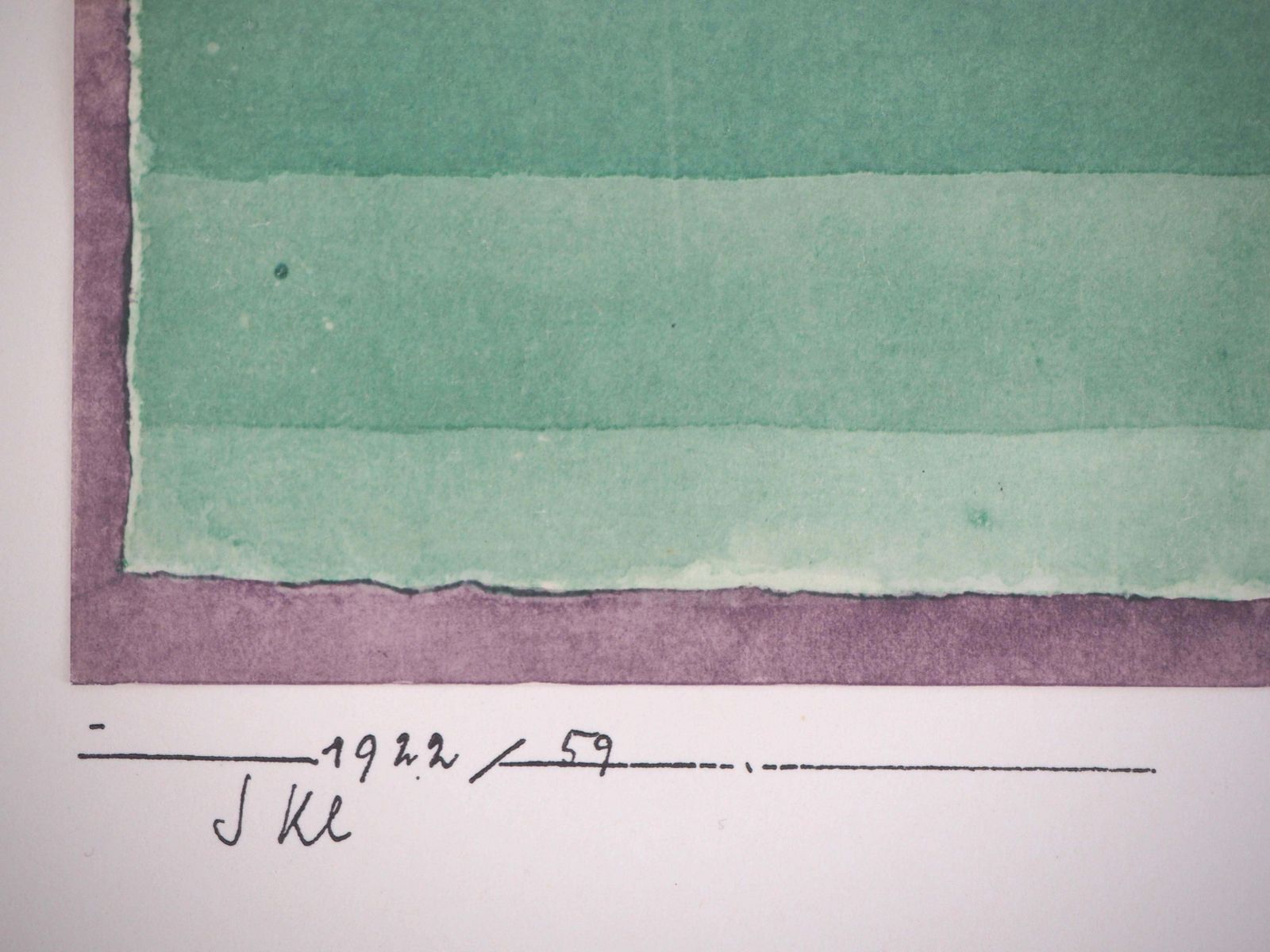 (After) Paul Kleethree House, Green Violet Gradation   Lithograph And Stencil1964 photo vintage