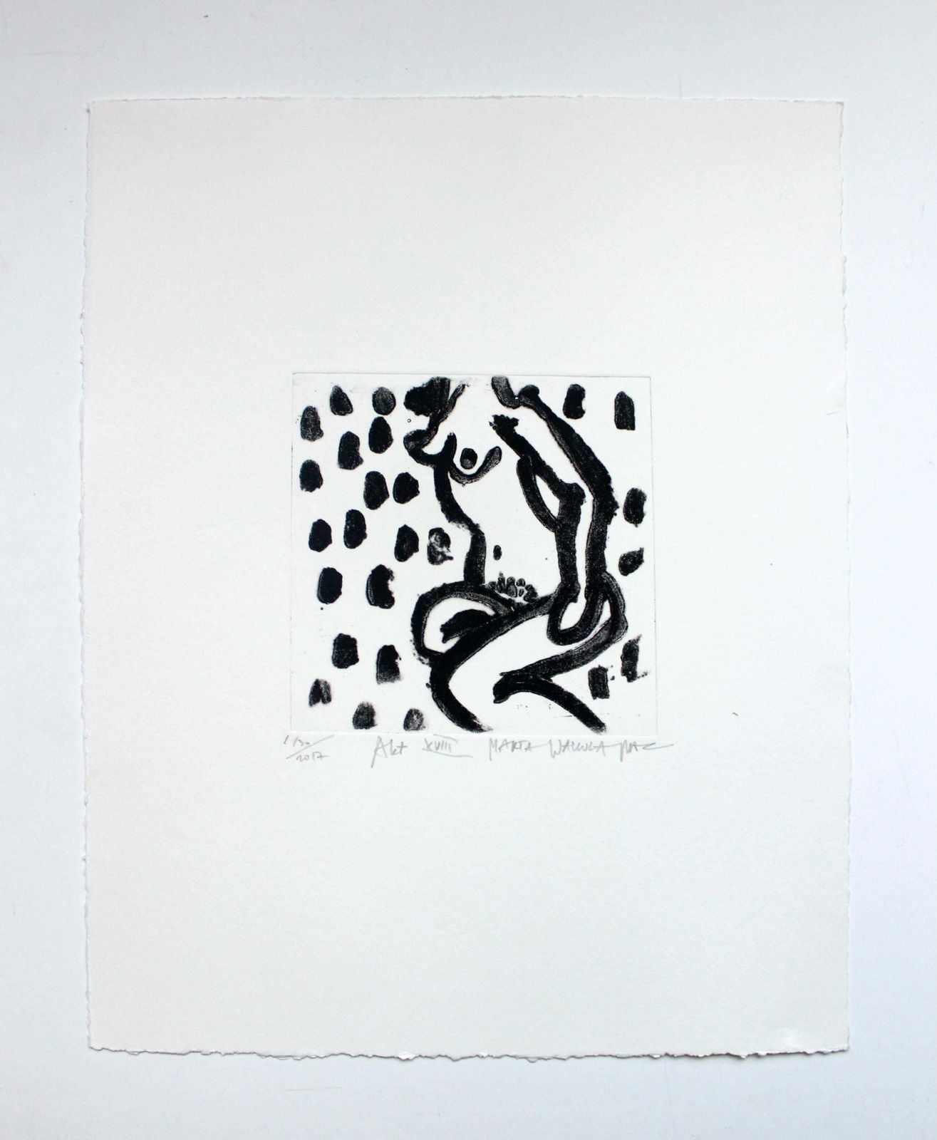Marta Wakula Macnude XVIII   Xxi Century, Contemporary Figurative Drypoint Etching Print2017 photo for sale