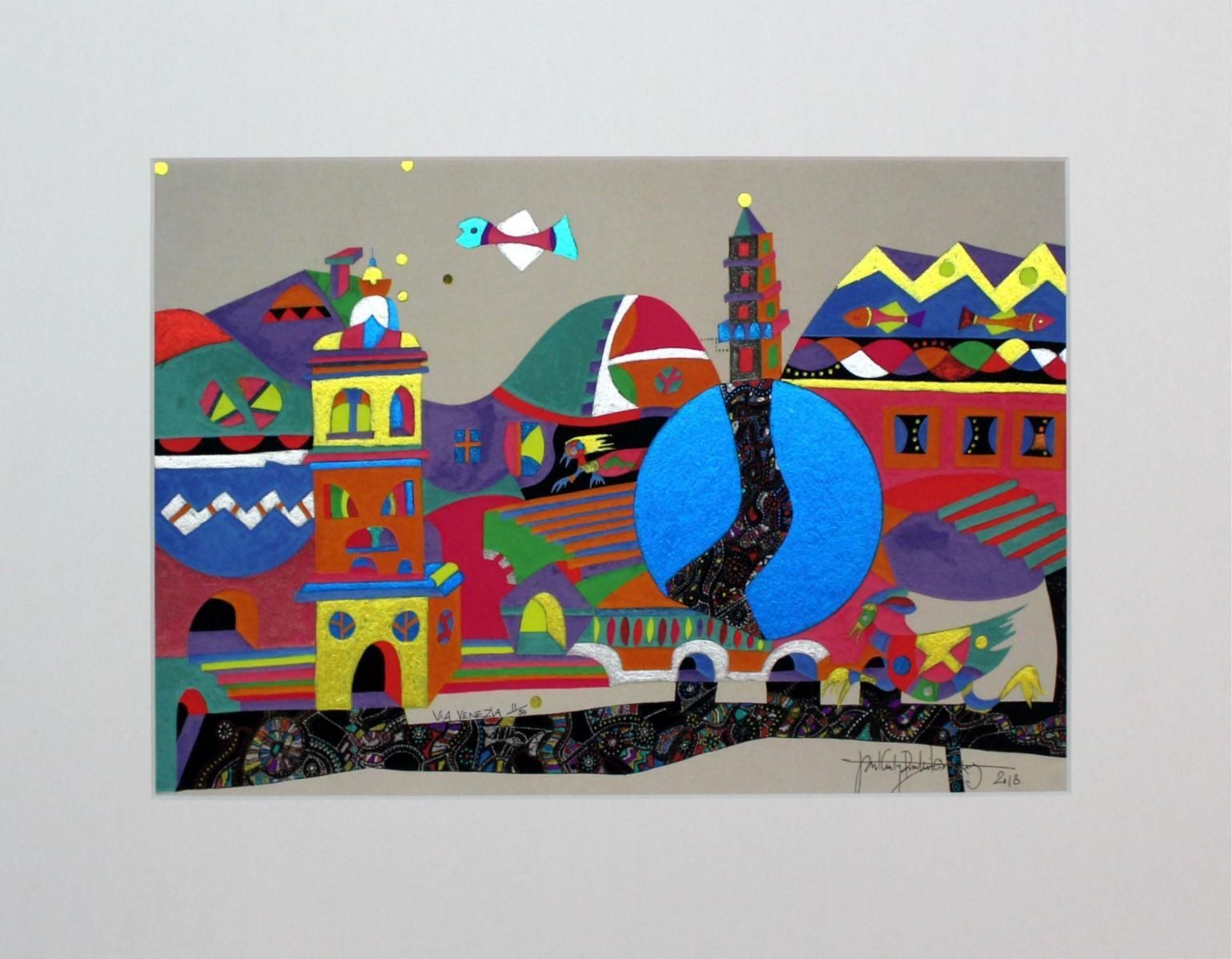 Jan Kanty Pawluśkiewiczvia Venezia   Xxi Century, Mixed Media, Abstract Print, Colorful, Glittery2018 photo for sale