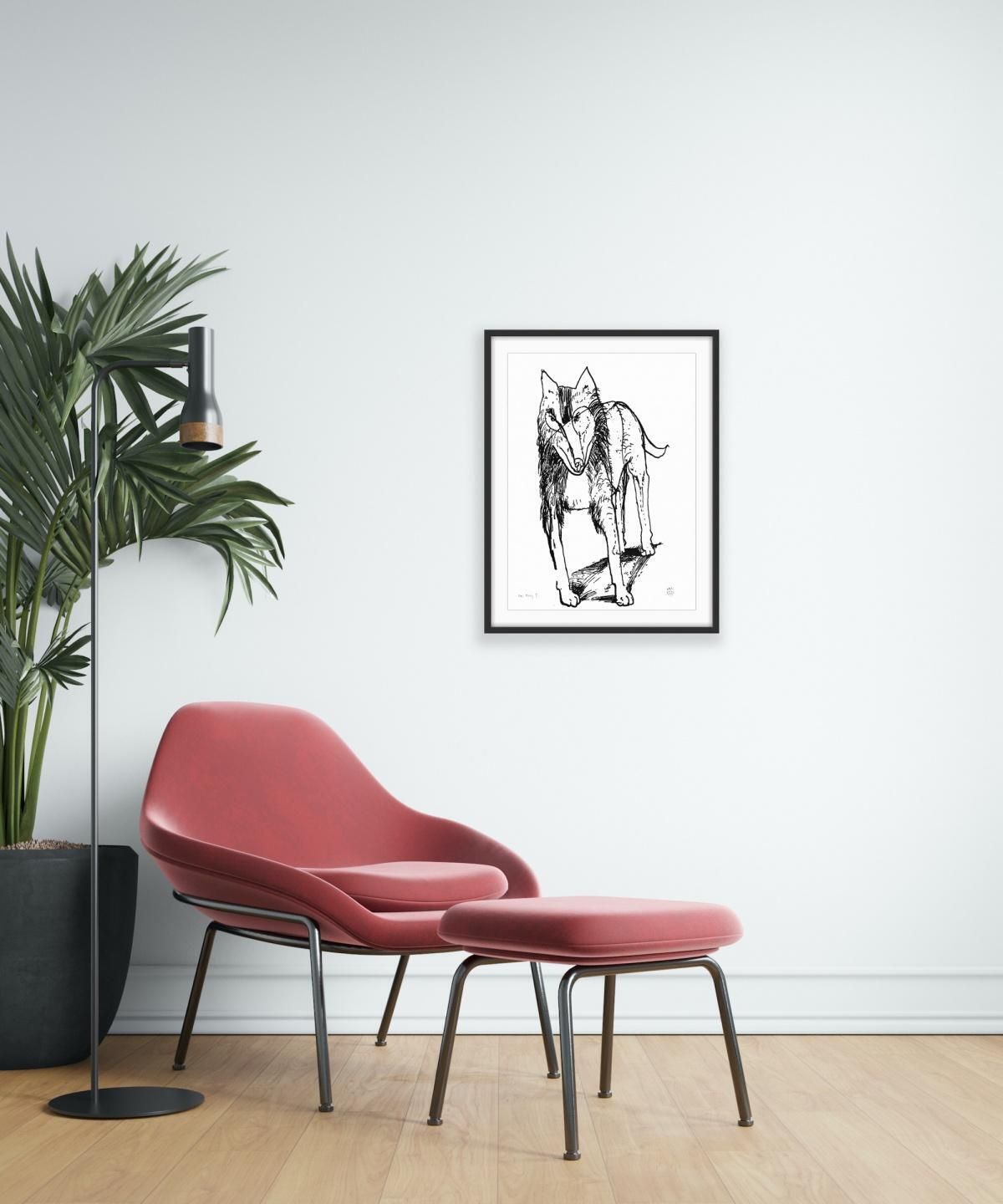 Zdzislaw Wiatrmarta F's Dog   Contemporary Print, Figurative, Black & White, Polish Artist1997 photo vinterior