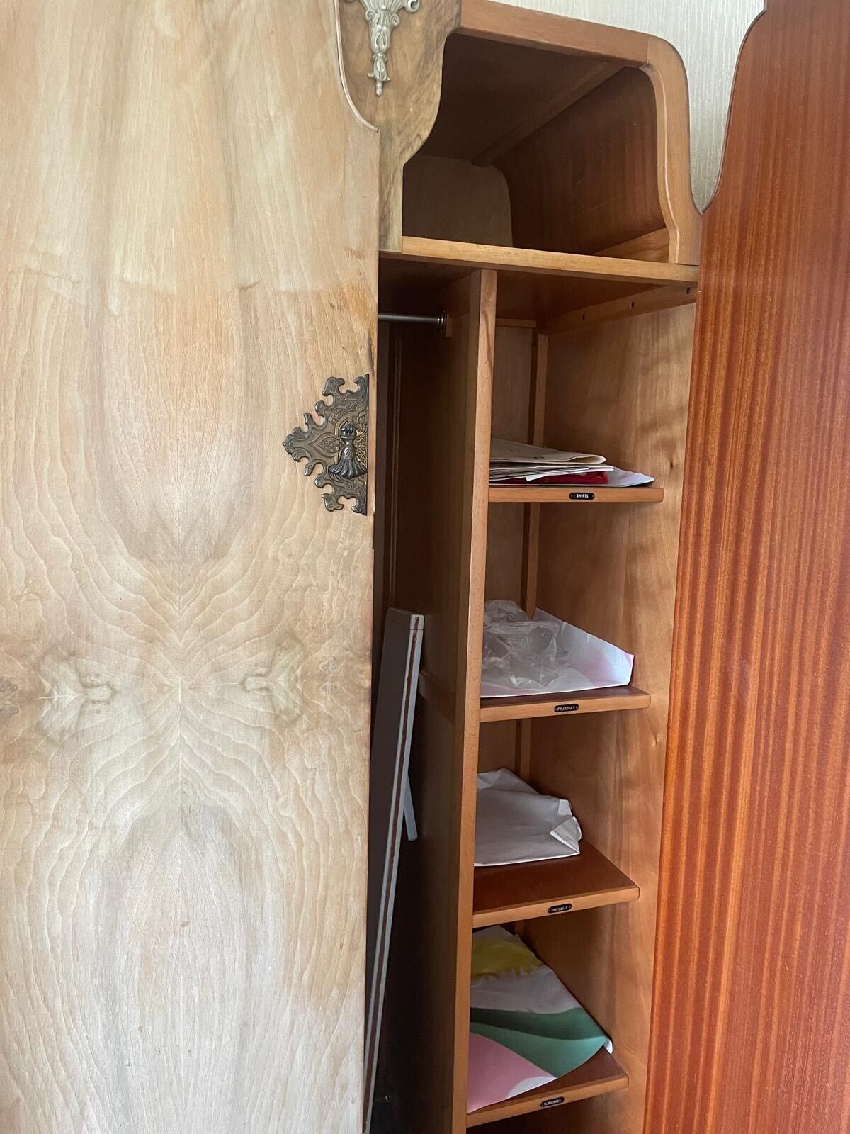 Vintage 3 Piece Bedroom Suite    Two Wardrobes And Dressing Table photo for sale