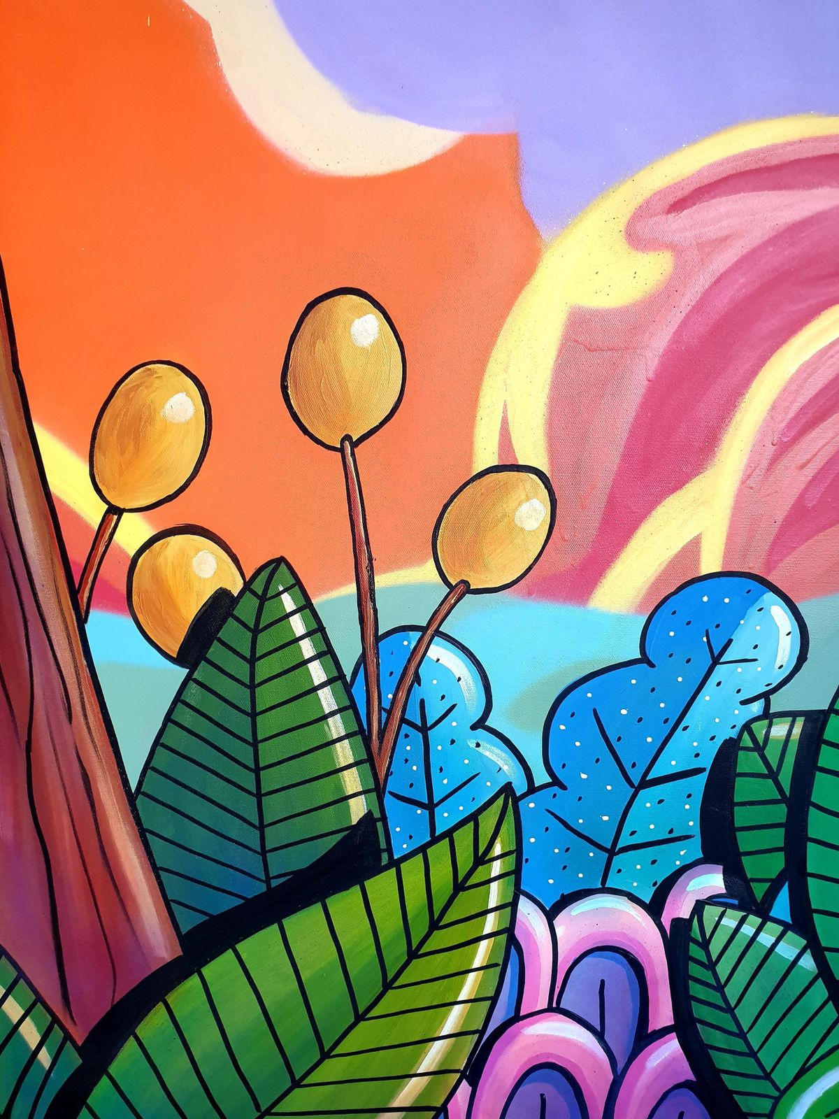 Harold Maka Street Art Large Contemporary Aerosol On Canvas. "Futuristic Landscape"2024 photo for sale