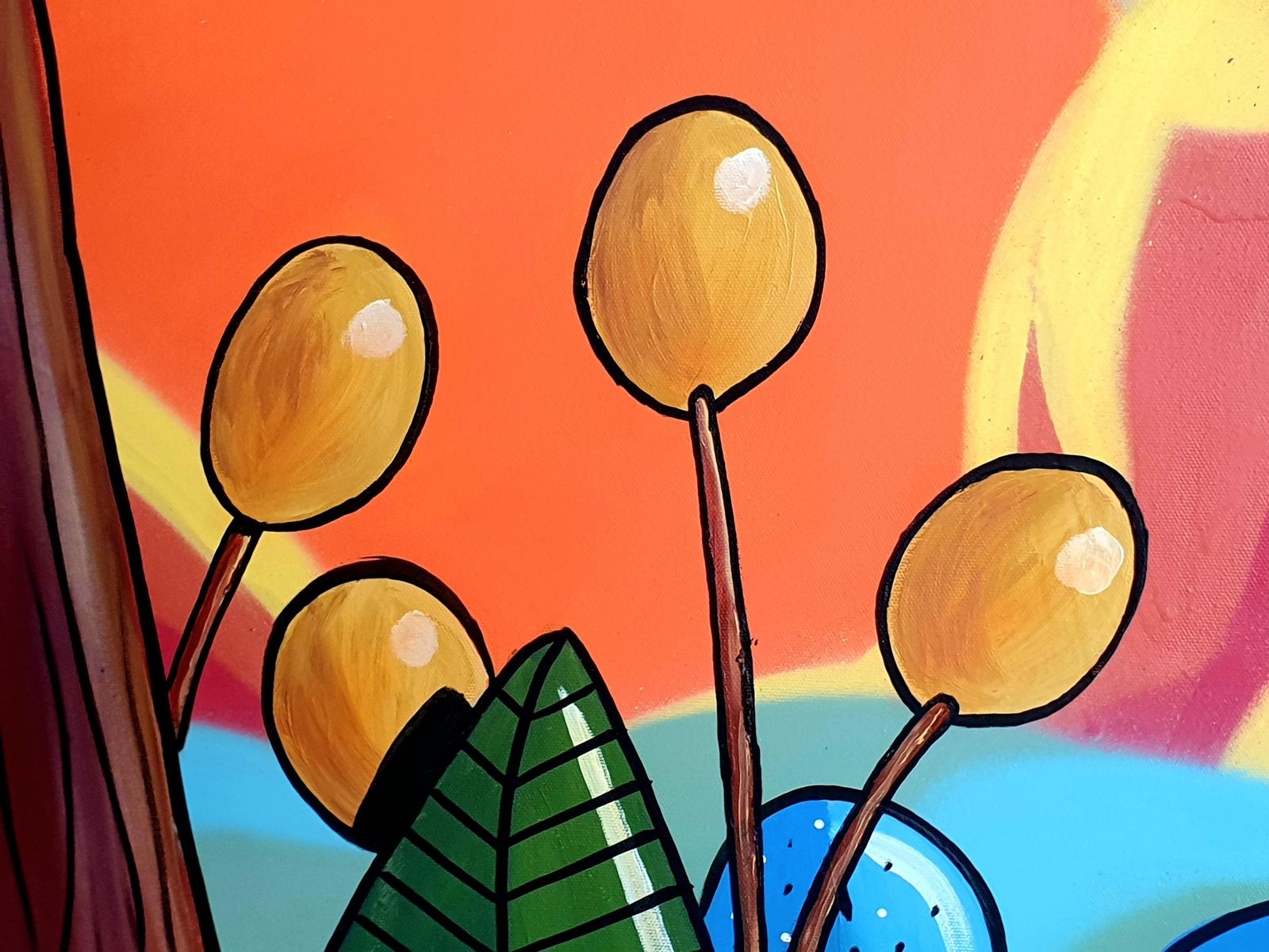 Harold Maka Street Art Large Contemporary Aerosol On Canvas. "Futuristic Landscape"2024 photo vintage