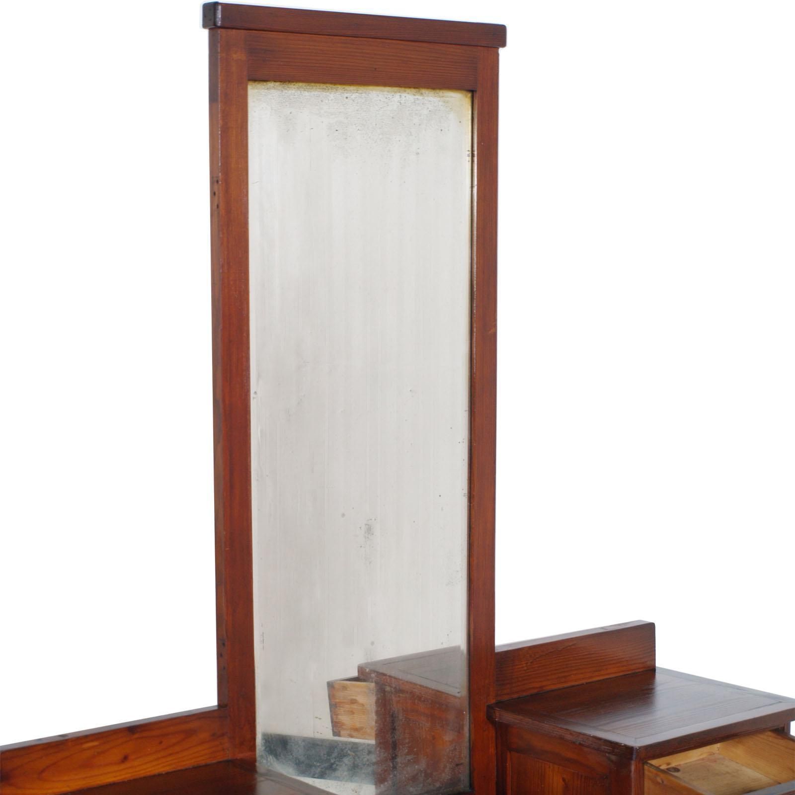 Antique Country Vanity, Entry Mirror With Cabinets, Pine Wax Polished photo 2480.0