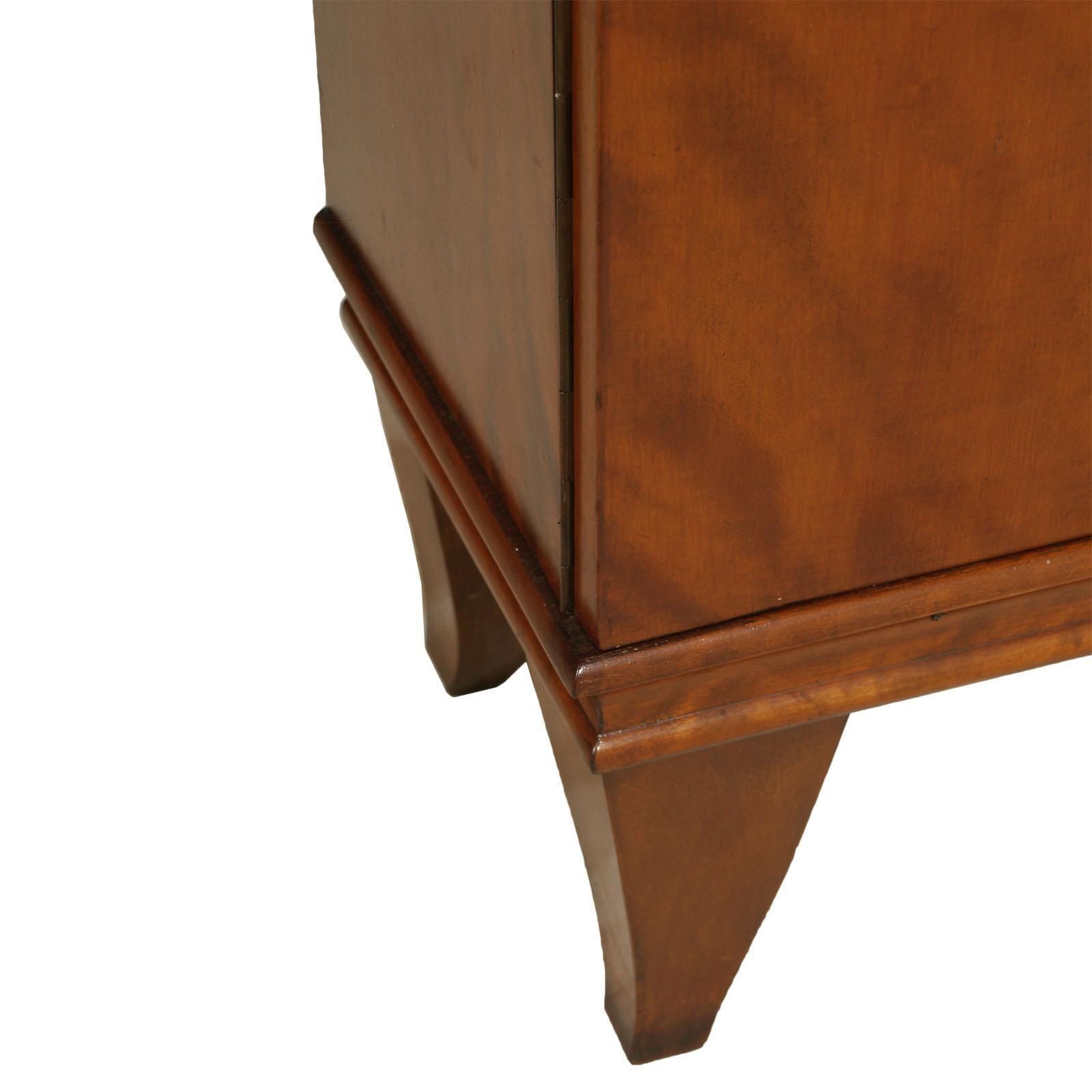 Italian 1920s Art Deco Vanity Cabinet Console With Mirror In Walnut, Glass Tops photo buy