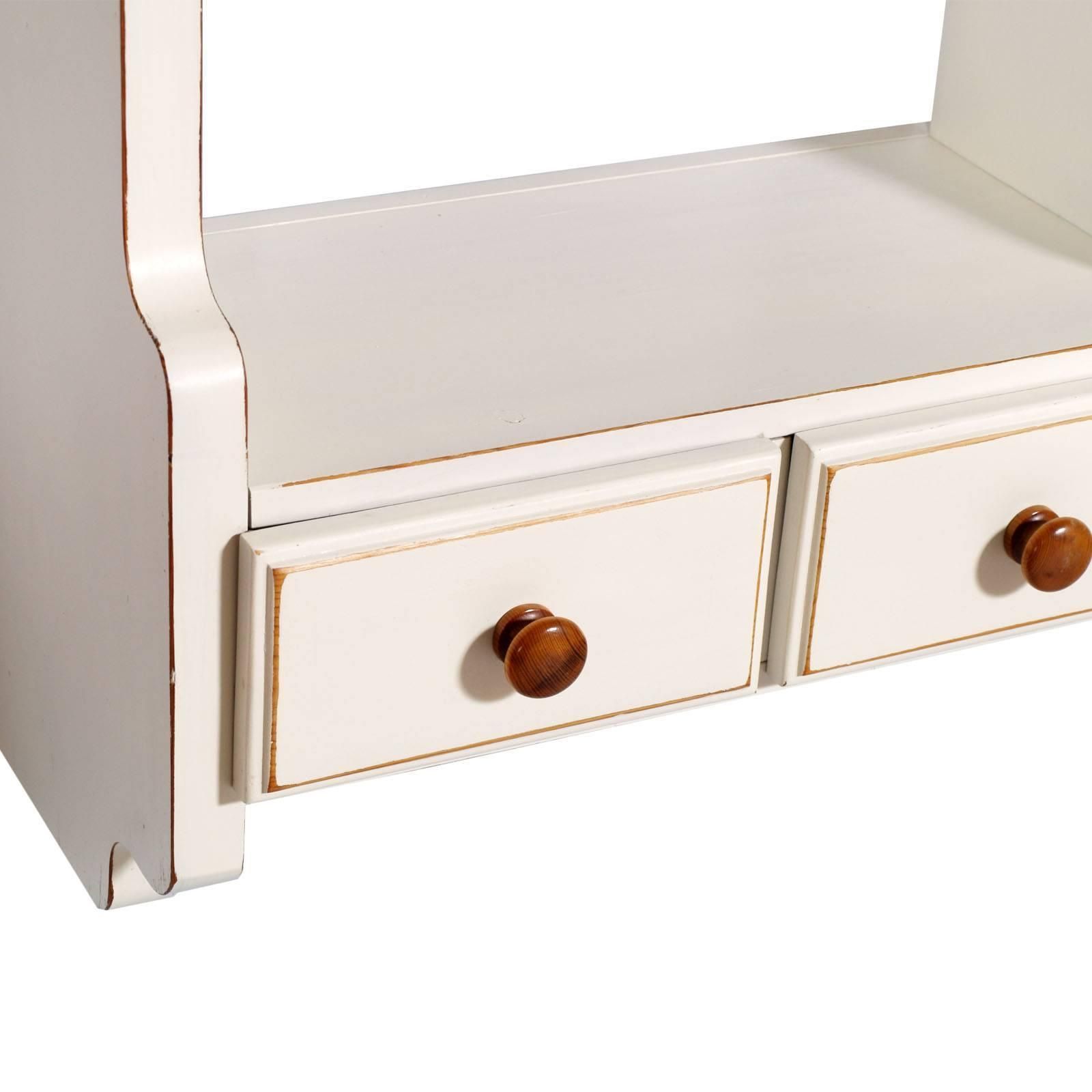 1940s, Italian Plate Rack, Kitchen Shelf, Dresser 4 Drawers, Painted, Decoratet photo Furniture