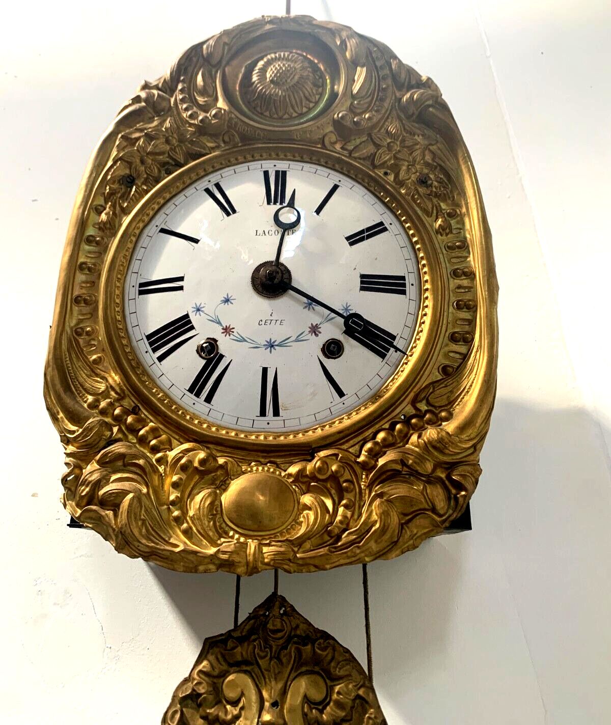 Louis XV Style Stamped Brass Parquet Clock Movement 20th Century photo for sale