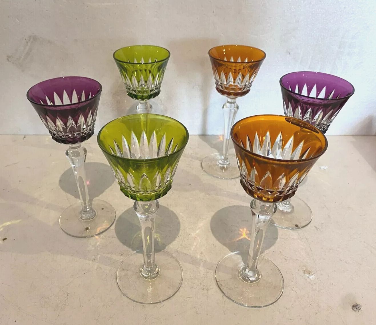 976.65 Suite Of Six Cut Crystal Glasses From The House Of Baccarat XX Century photo