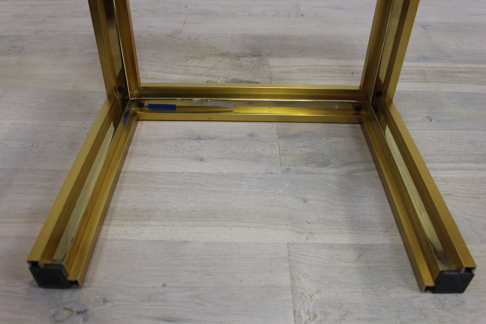 150.0 1970’s Brass And Glass Lamp Table photo