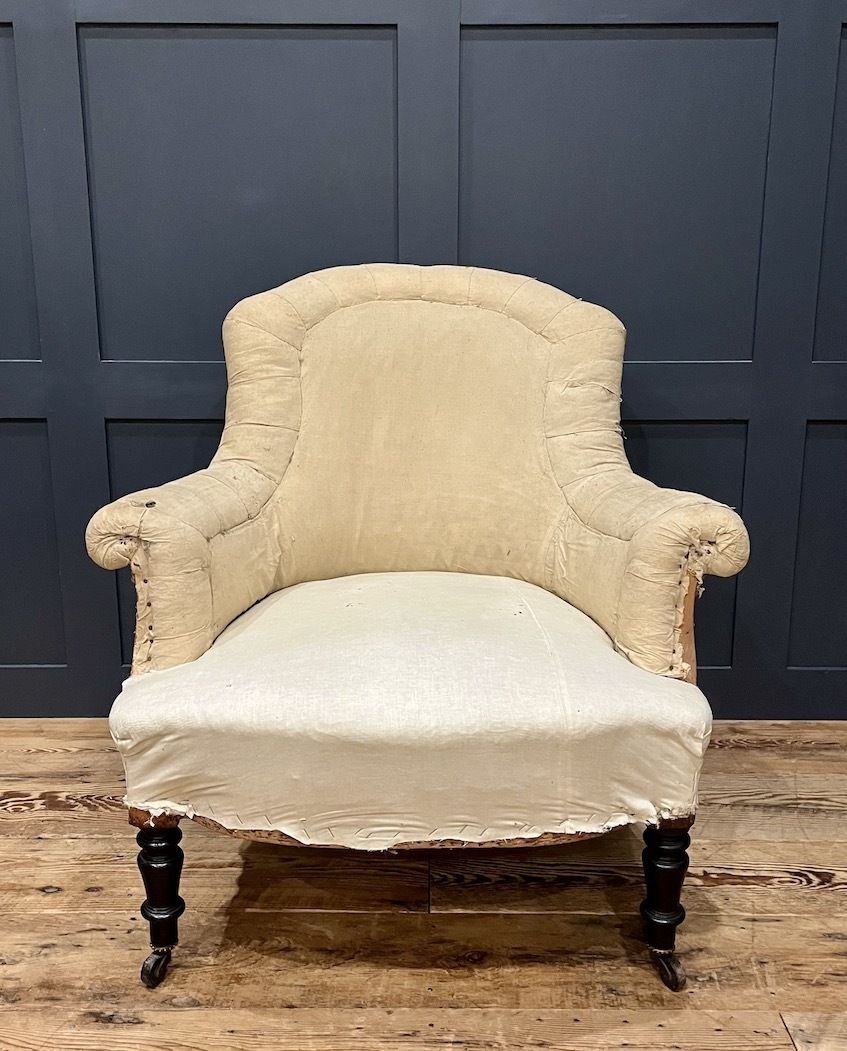 A Rare Pair Of Antique French Crapaud Armchairs photo Furniture