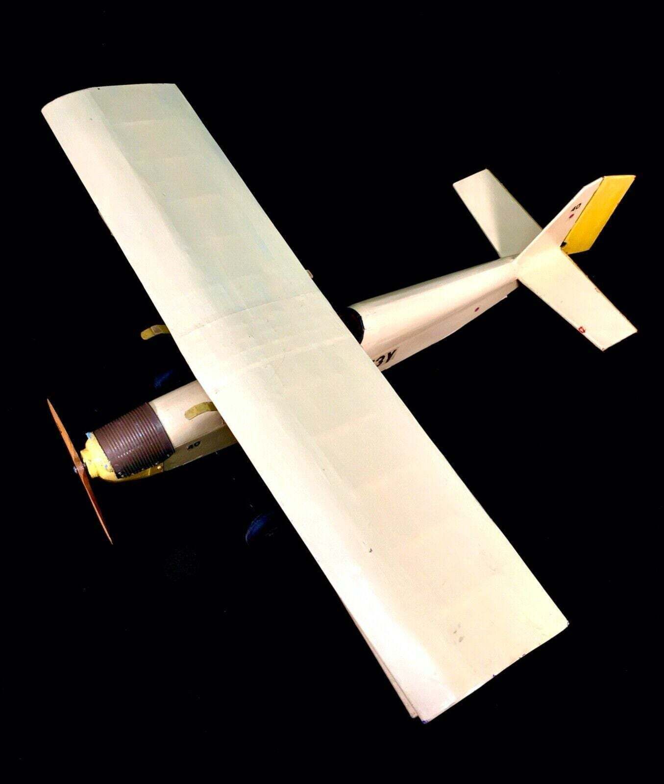 Vintage Very Large Handmade Wooden Model Of A Biplane / Plane / C.1960 / Antique photo for sale