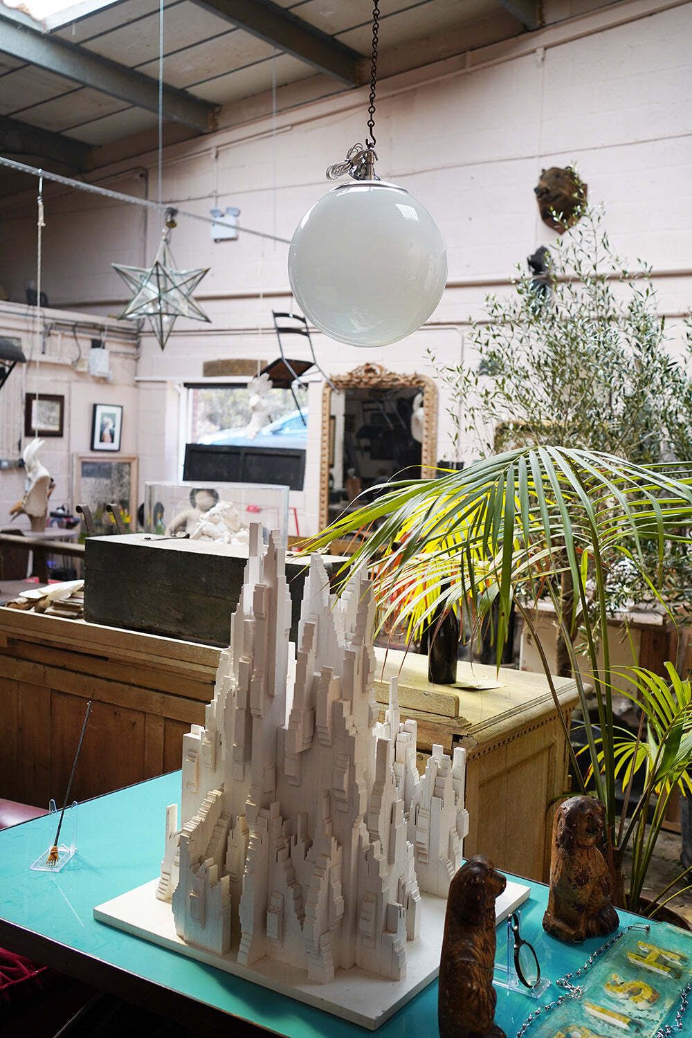 A Large Mid 20thc Opaline Globe Pendant Light C.1960 photo buy