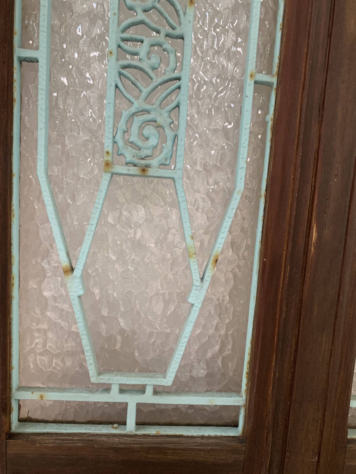 Art Deco Style Entrance Door In Solid Wood, 20th Century photo vintage
