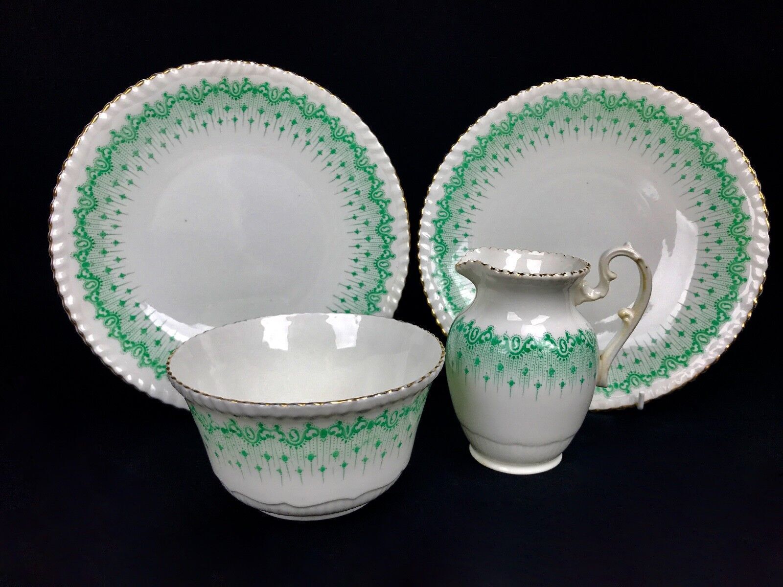 Victorian Green&White Tea Set For 4 People / Radford Bone China photo furniture