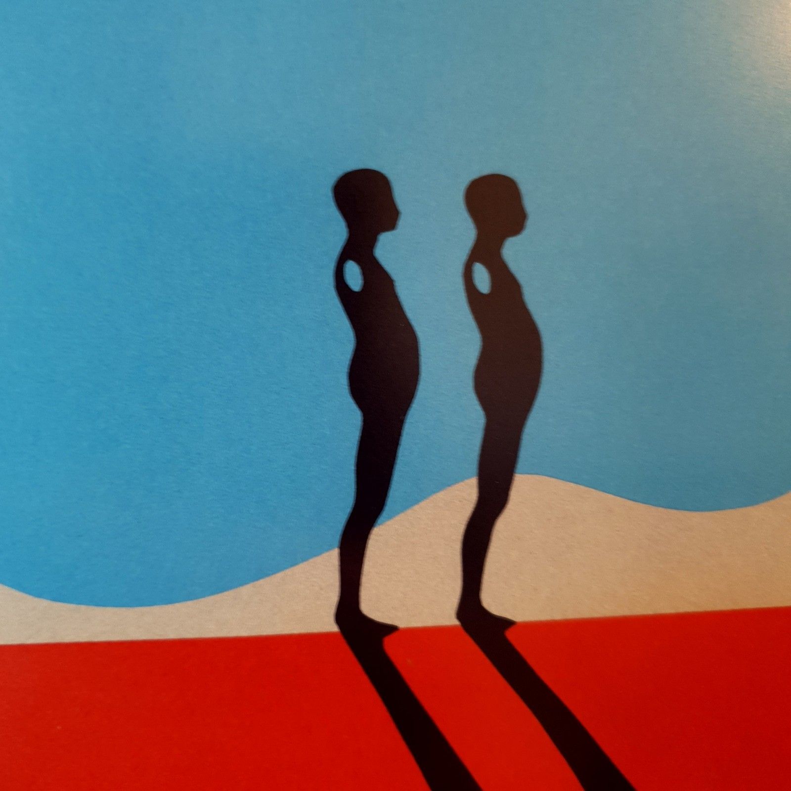 photo vintage Ernest Trova 1970 Serigraph Print Pace Pop Art Gallery Exhibition Metal Frame