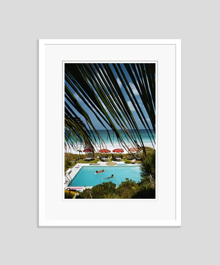 Slim Aarons 'Blissful Bahamas' Framed White photo furniture