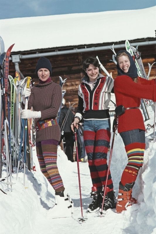 Slim Aarons 'Skiing In Gstaad' Framed White