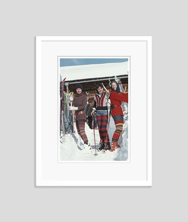 Slim Aarons 'Skiing In Gstaad' Framed White photo furniture
