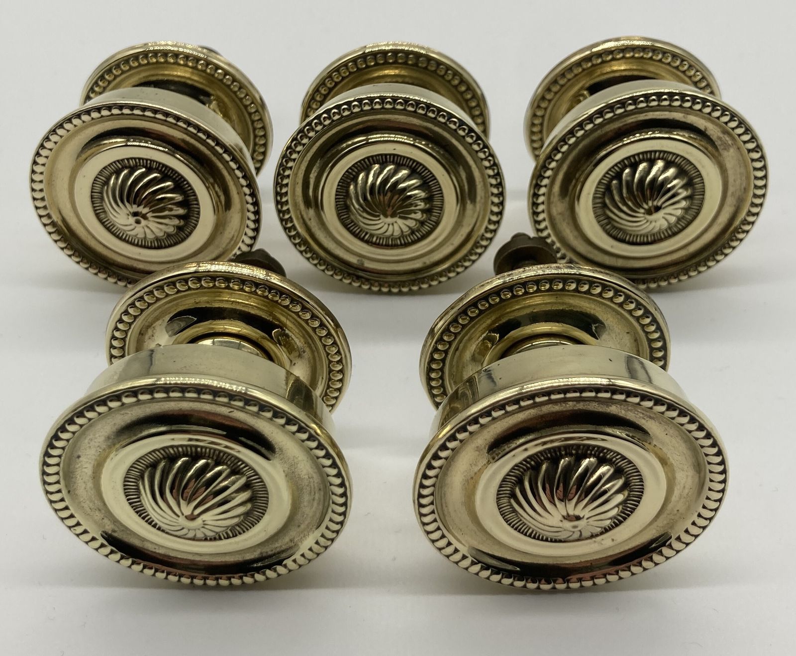 Set Of Five Georgian Style Brass Cupboard Knobs photo furniture