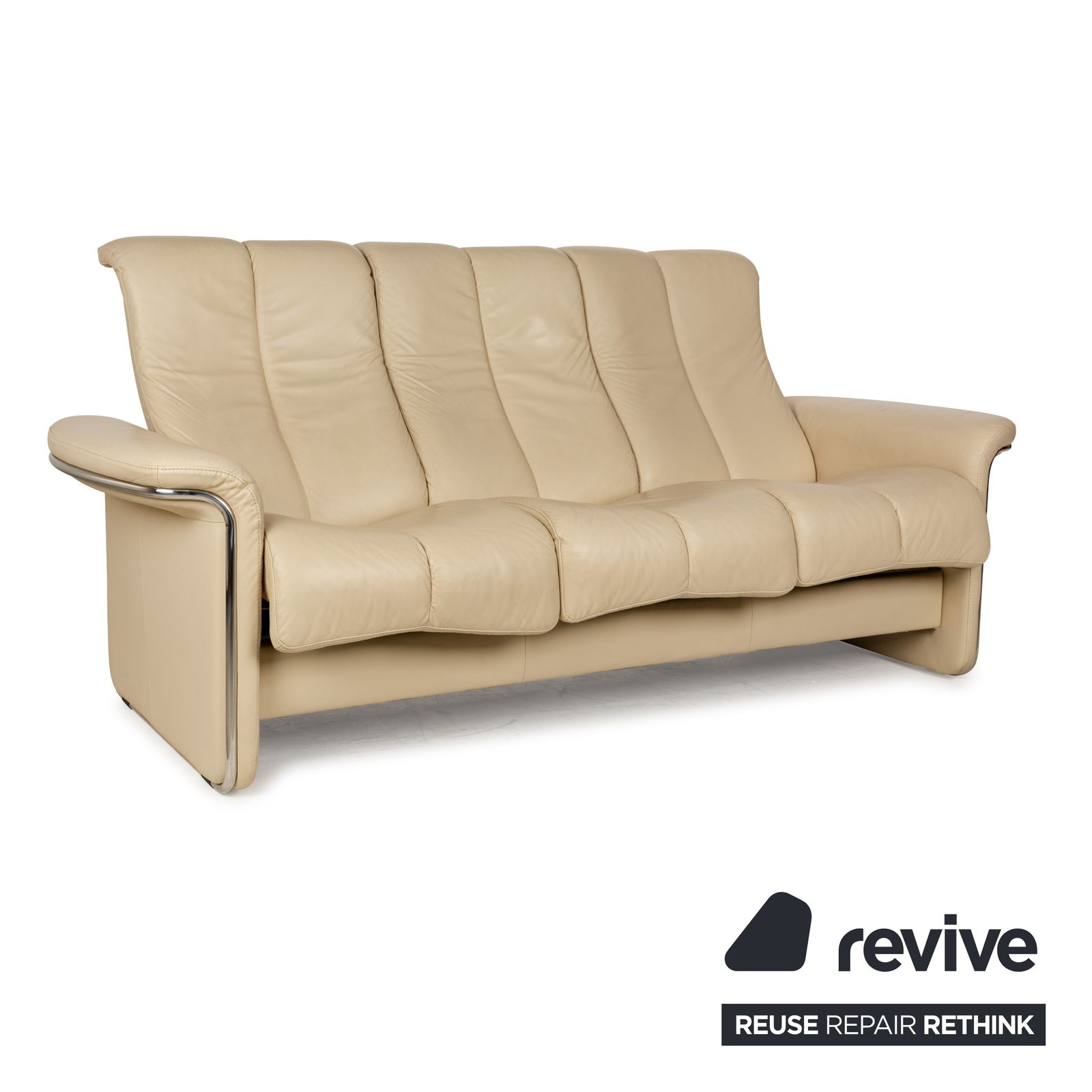 Canapé 3 places Stressless Soul en cuir crème, fonction manuelle photo Mobilier