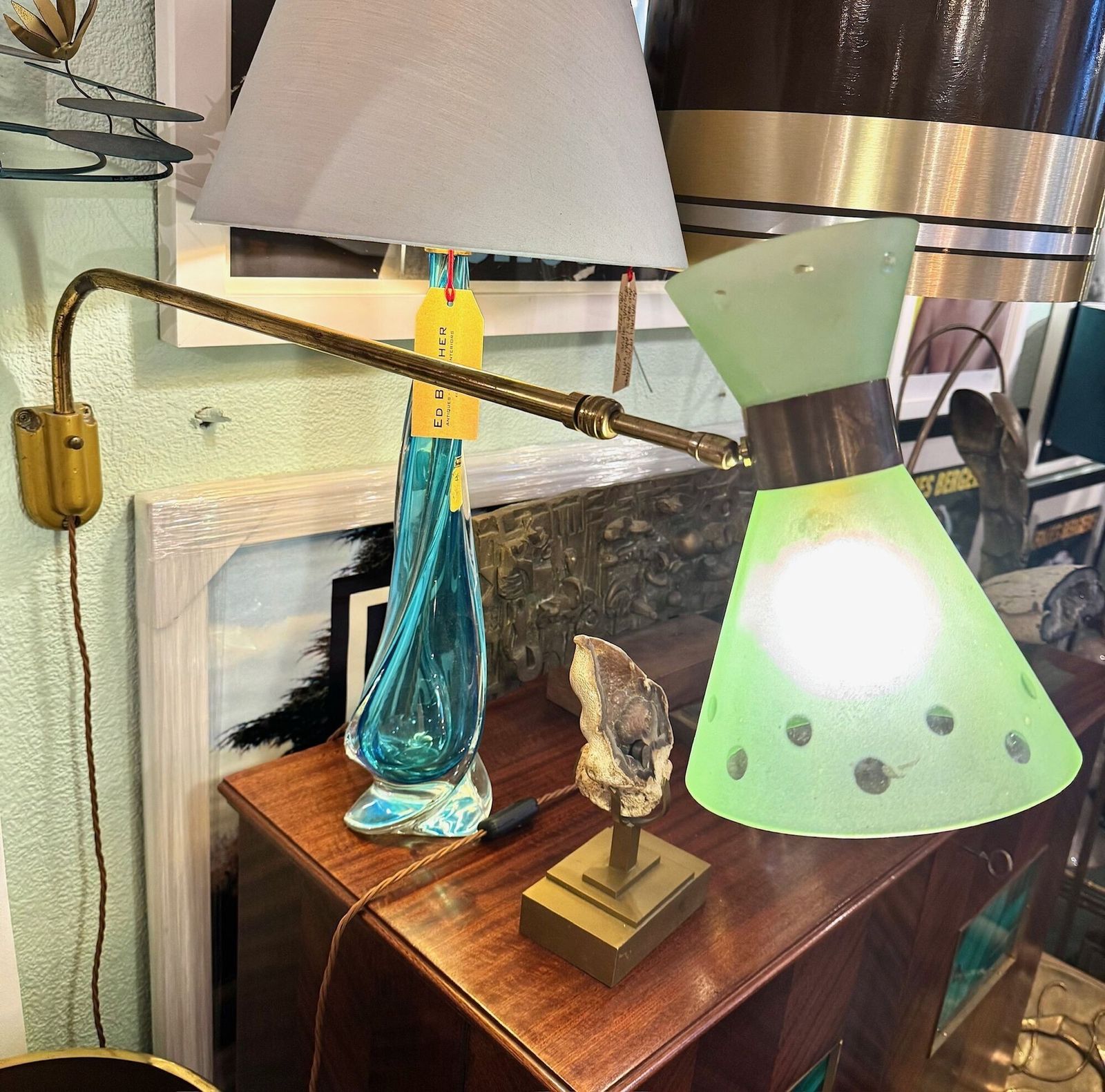 An Italian 1950s Brass And Glass Telescopic Reading Wall Light photo buy