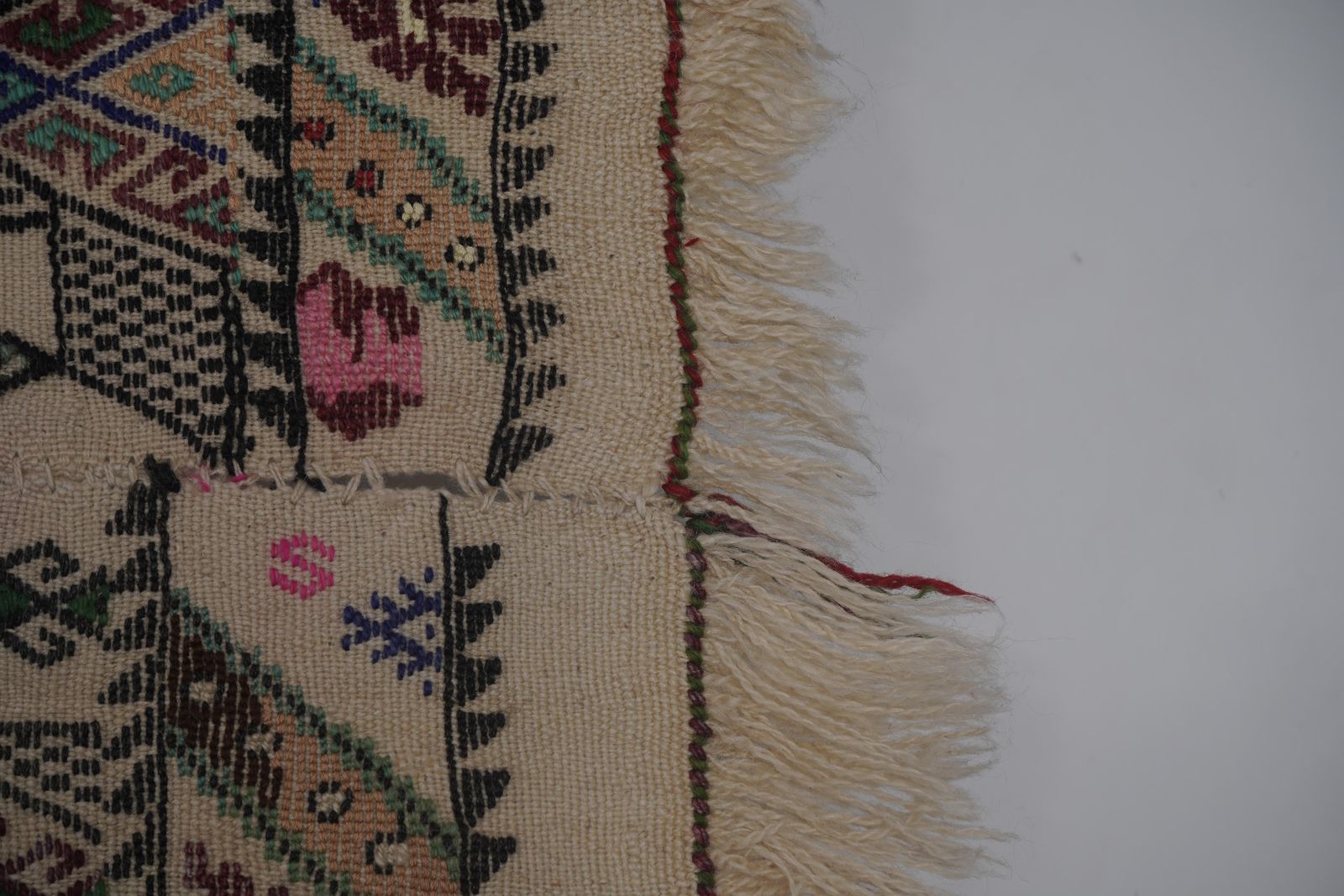 Mid 20cty Diamond Pattern Jajim Kilim With Muted Colors 5'6'' X 7'6'' photo vinterior