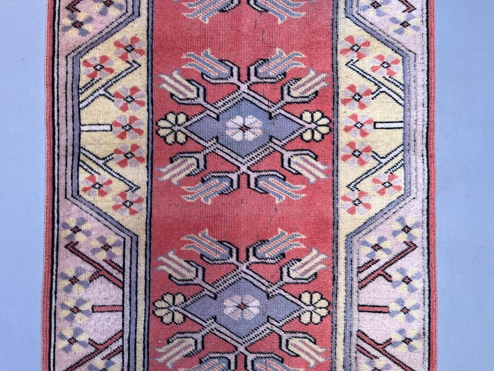 photo furniture Vintage Turkish Runner 475x81 Cm Milas Rug, Terracotta Red, Green, Beige