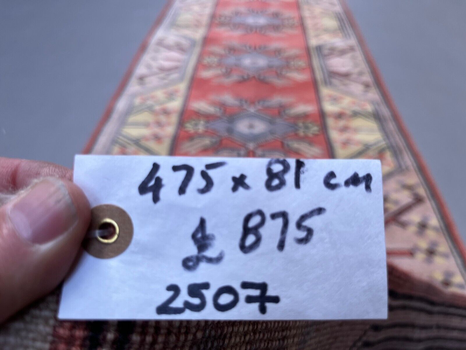 Textiles Vintage Turkish Runner 475x81 Cm Milas Rug, Terracotta Red, Green, Beige photo
