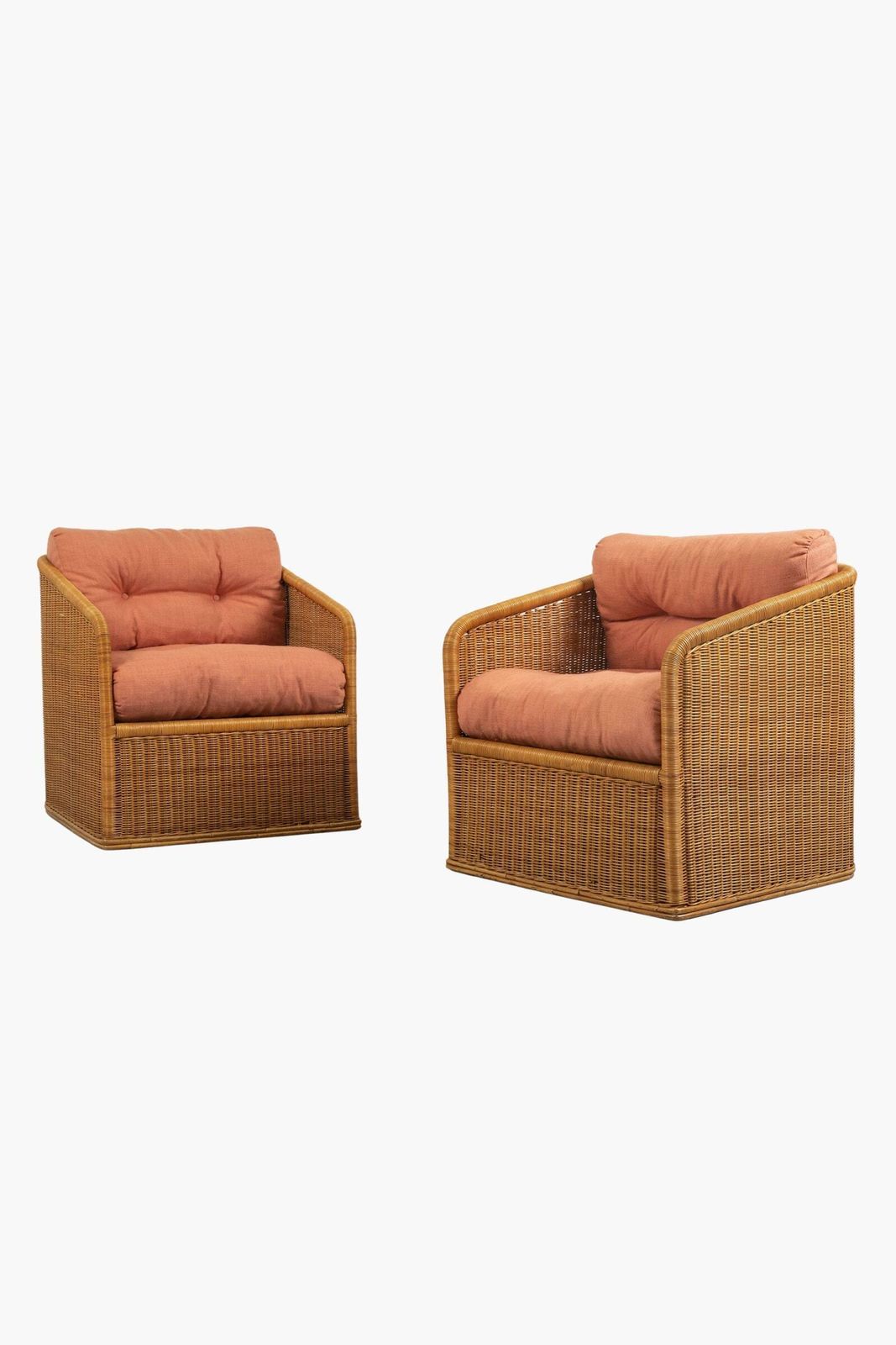 Pair Of 1970s Italian Rattan Armchairs photo Furniture