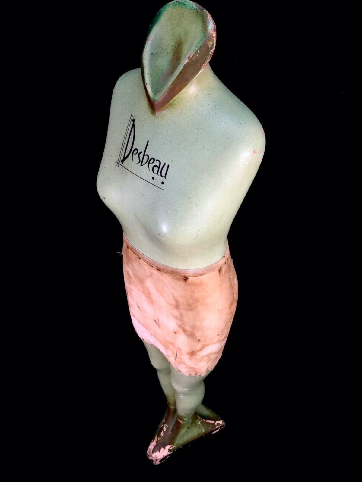 Antique Large Desbeau Corsetry Lingerie Mannequin / Corset Display Stand C.1950 photo vintage