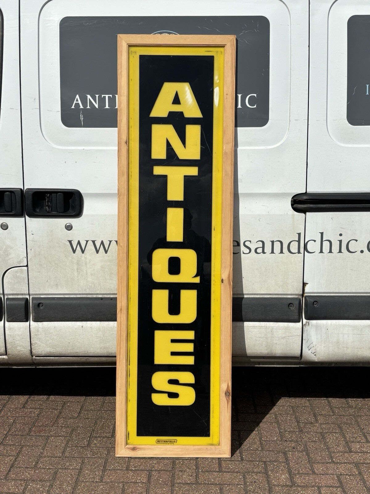 Huge Old Antique Shop Sign. From An Old London Antique Warehouse photo for sale