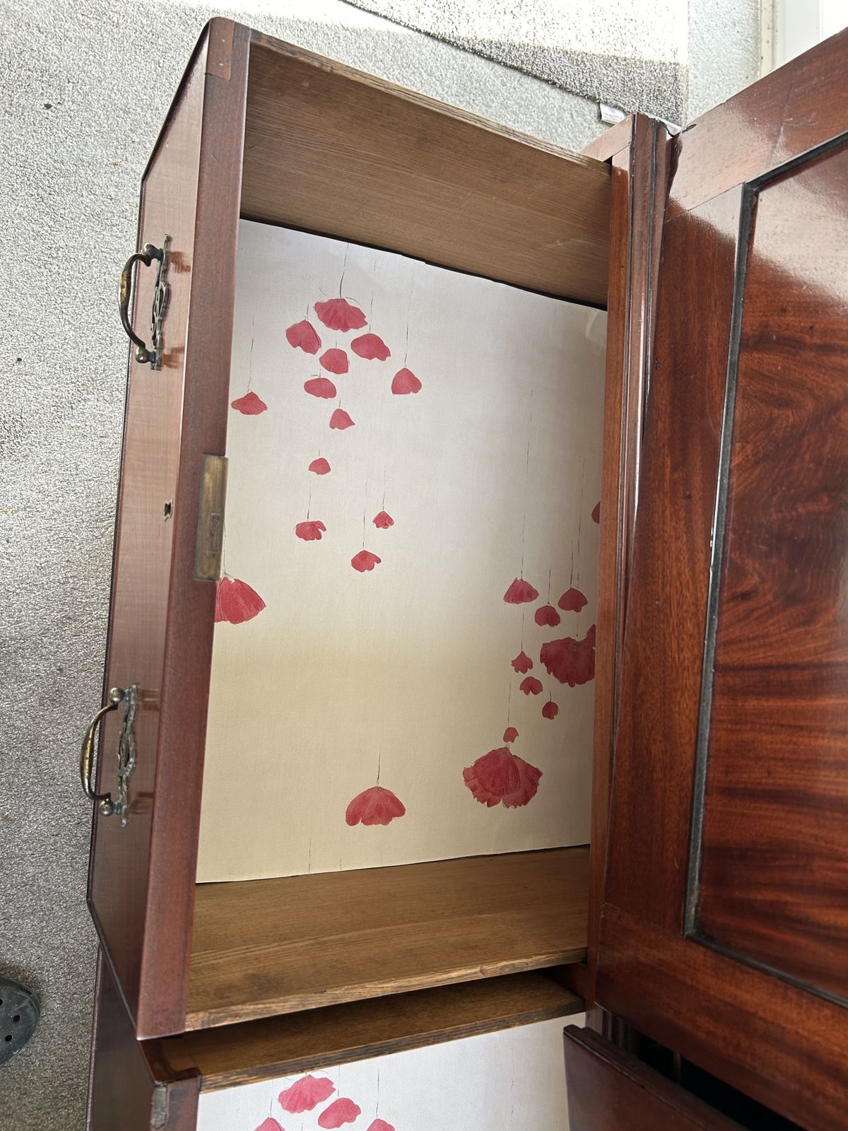 Georgian 1800s Figured Mahogany Linen Press Wardrobe photo buy