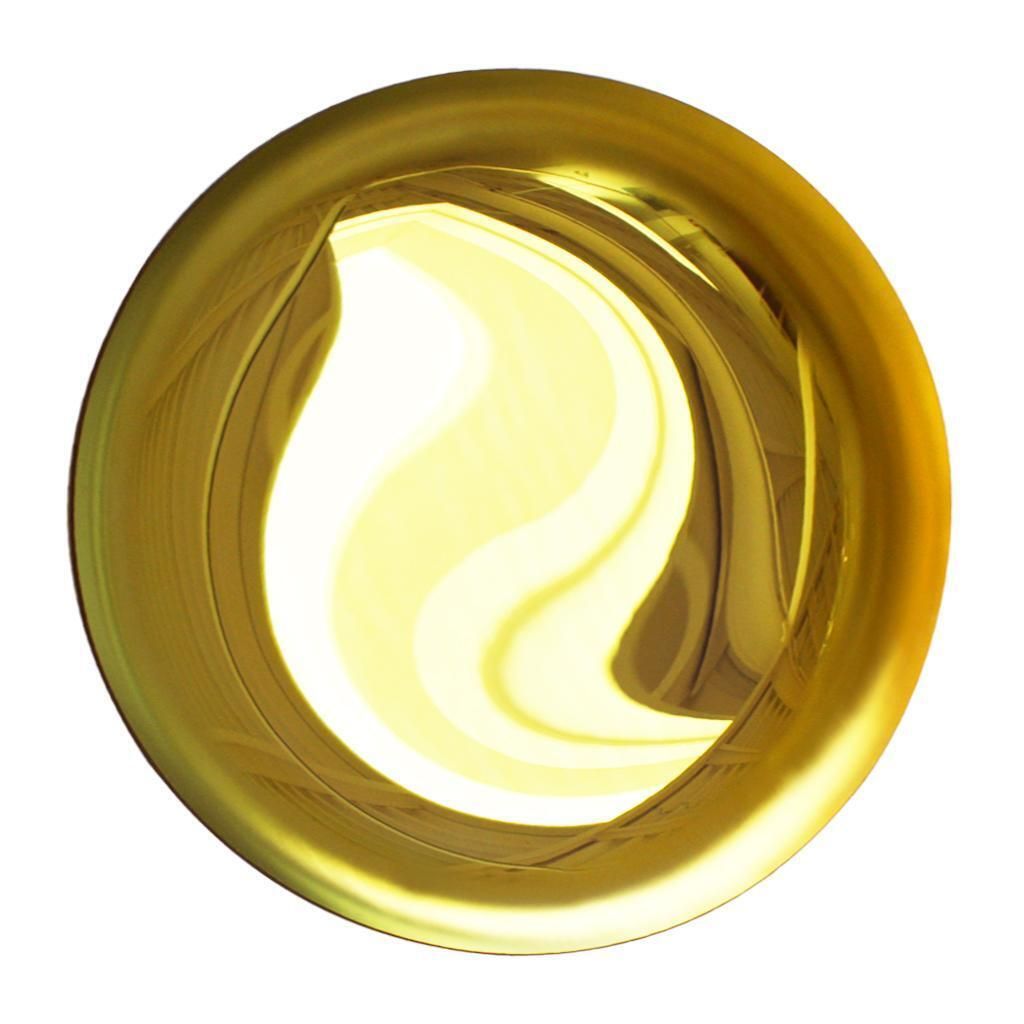 Modern Sculptural Concave Yellow Glass French Mirror photo for sale