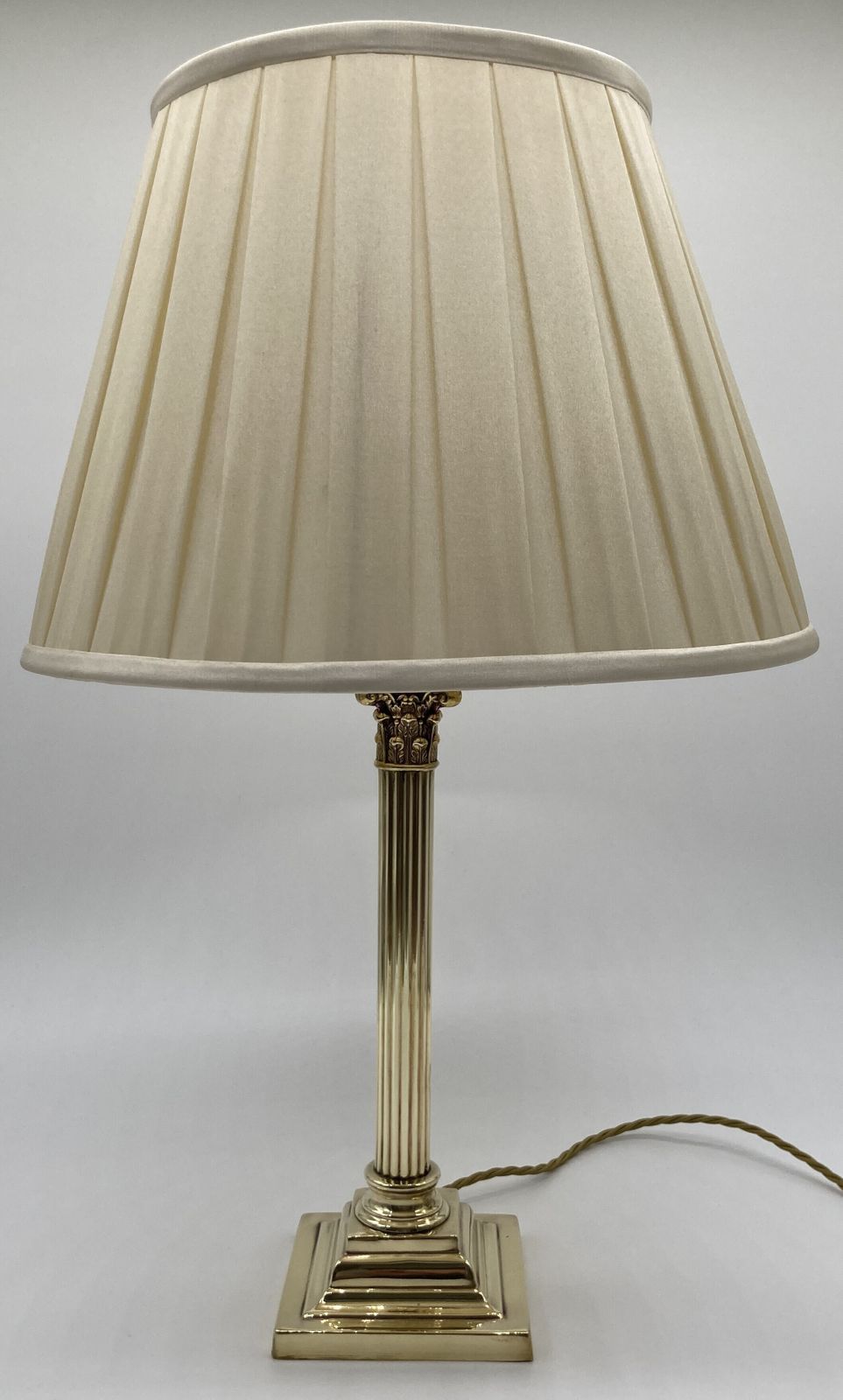 An Edwardian Brass Column Lamp