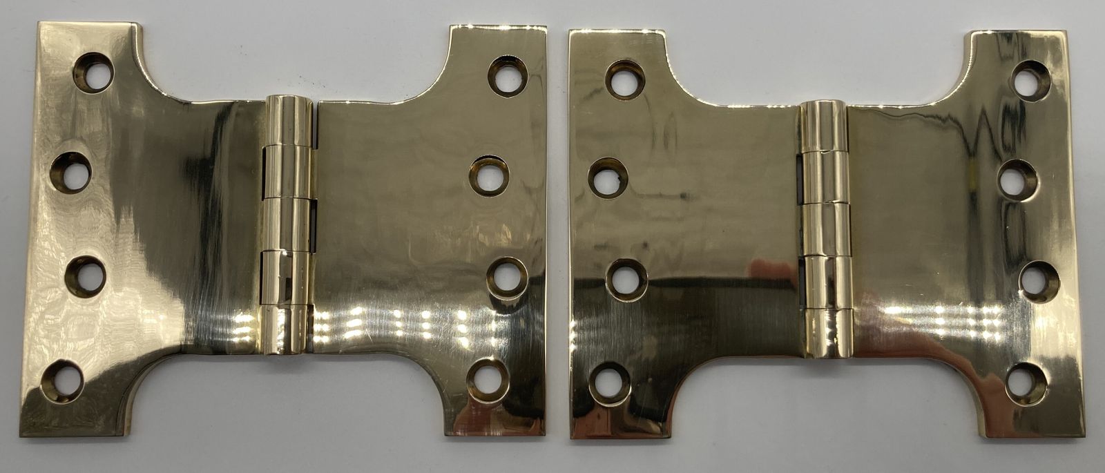 Set Of Four Brass Parliament Hinges photo for sale